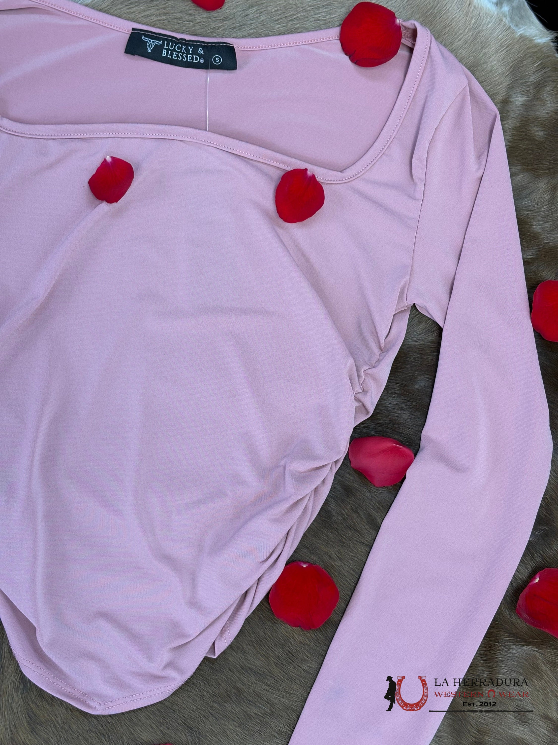 Lucky and Blessed Pink Long sleeve Shirt ROPA MUJERES