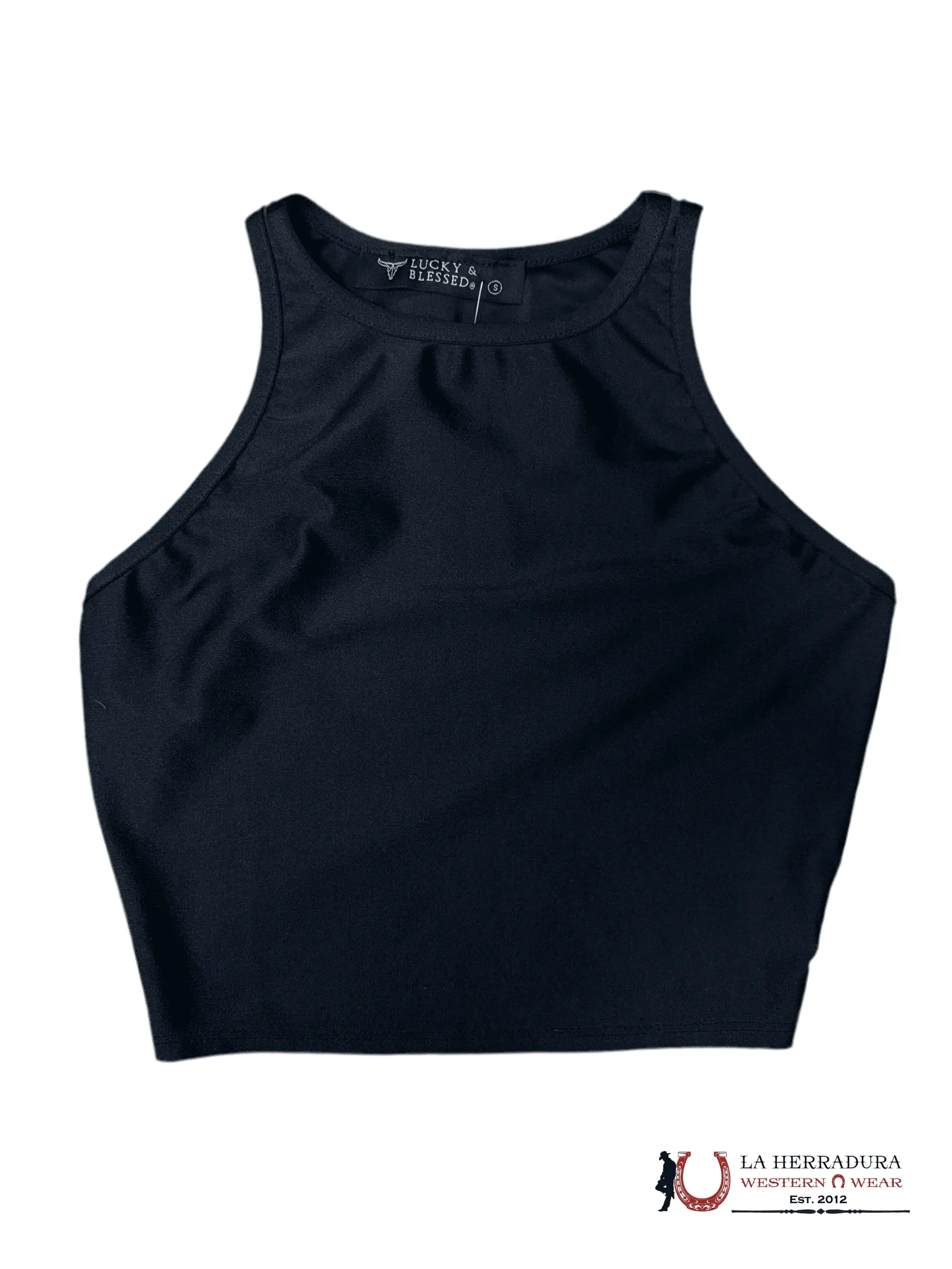 Lucky & Blessed Black Crop Top ROPA MUJERES