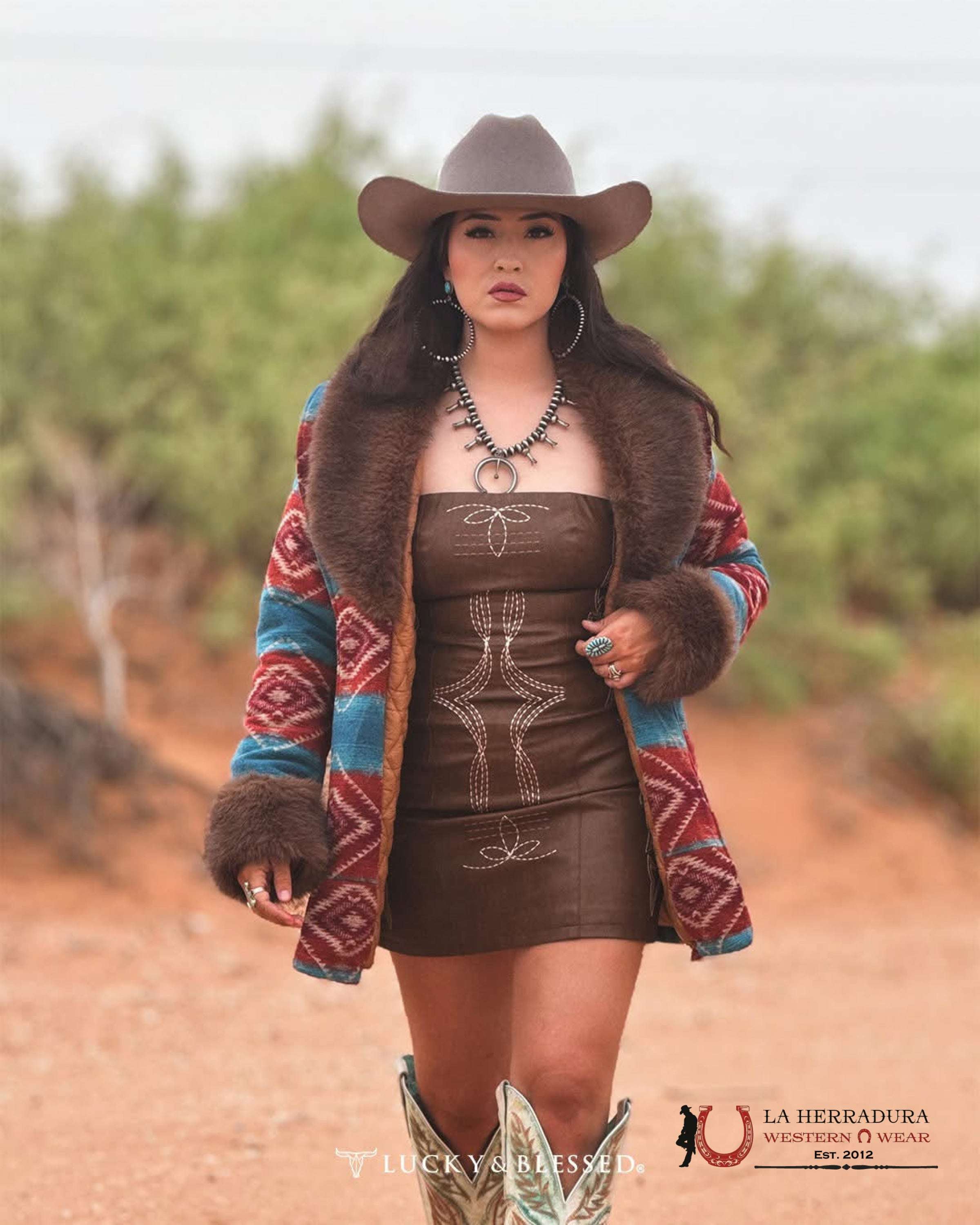 LUCKY & BLESSED BROWN MINI DRESS DR593 ROPA MUJERES