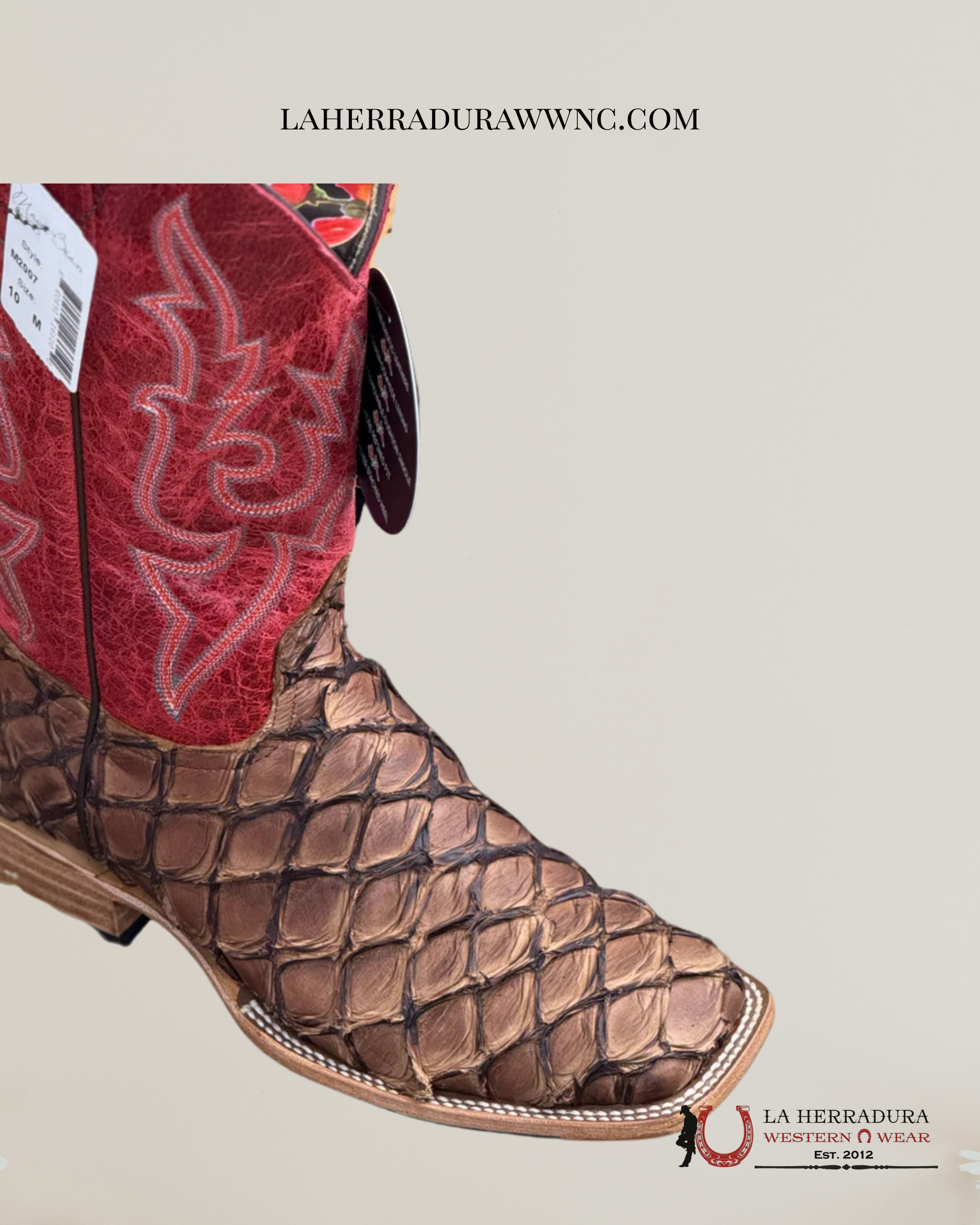 MACIE BEANS CIGAR MATTE BIG BASS FISH 12” RED SINSATION BOTAS MUJERES