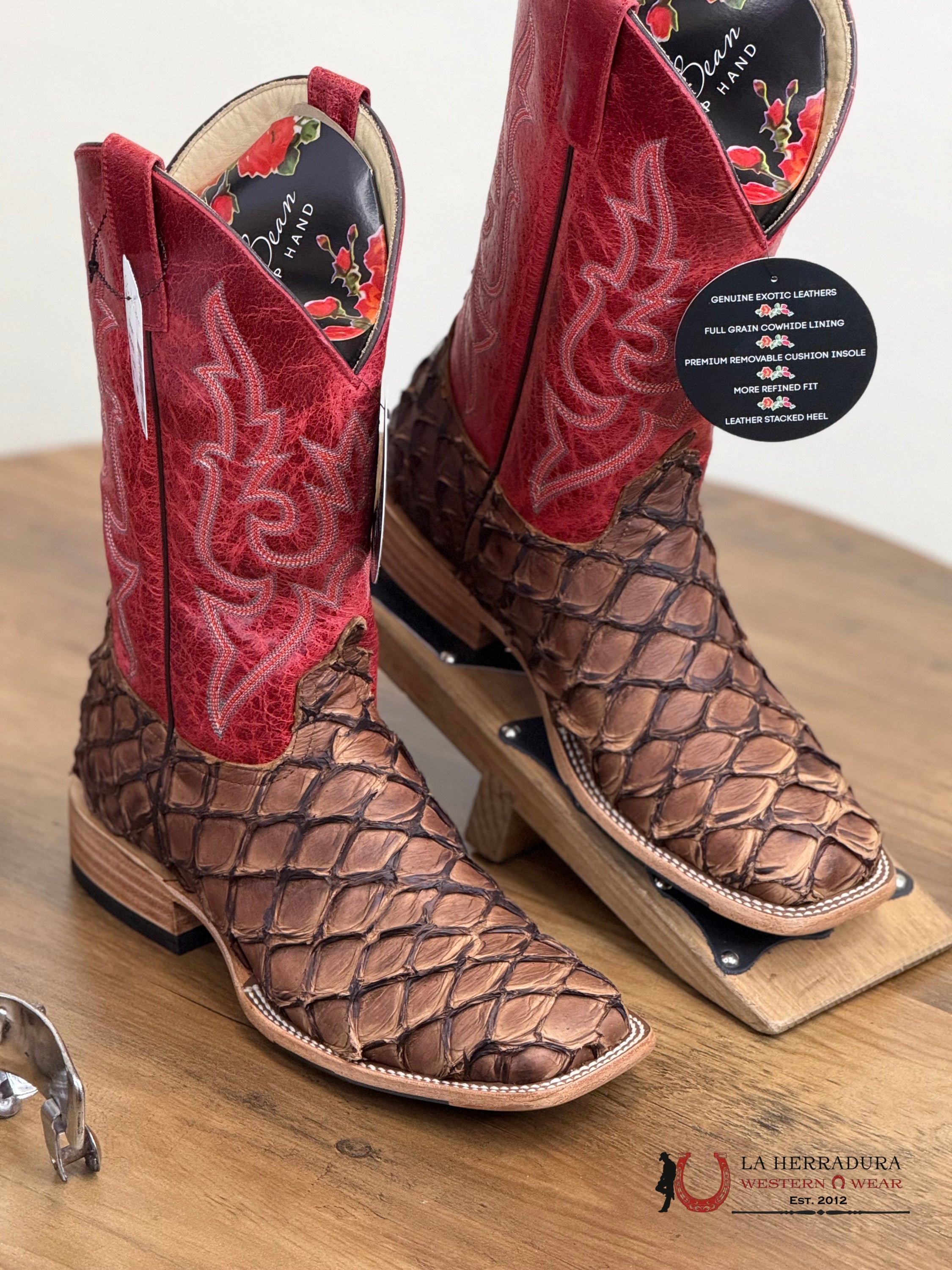 Macie Beans Cigar Matte Big Bass 12” Red Sinsation Botas Mujeres