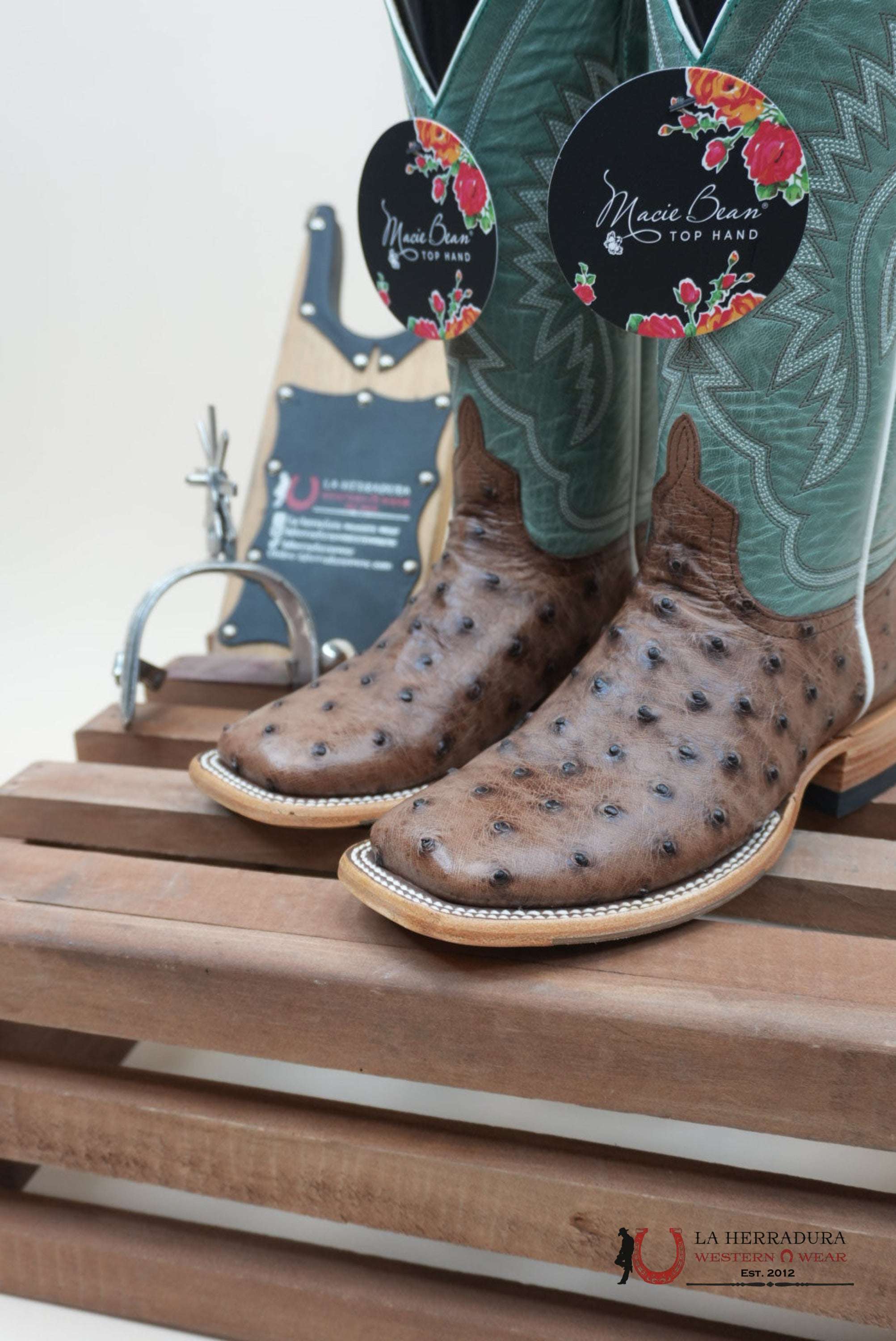 Macie Beam Kango Tobac Fq Ostrich Sky Blue Botas Mujeres