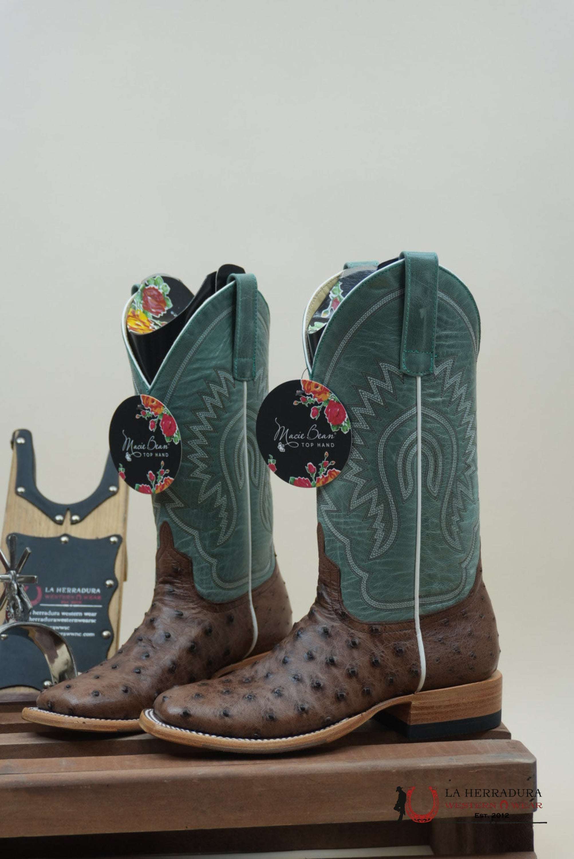Macie Beam Kango Tobac Fq Ostrich Sky Blue Botas Mujeres