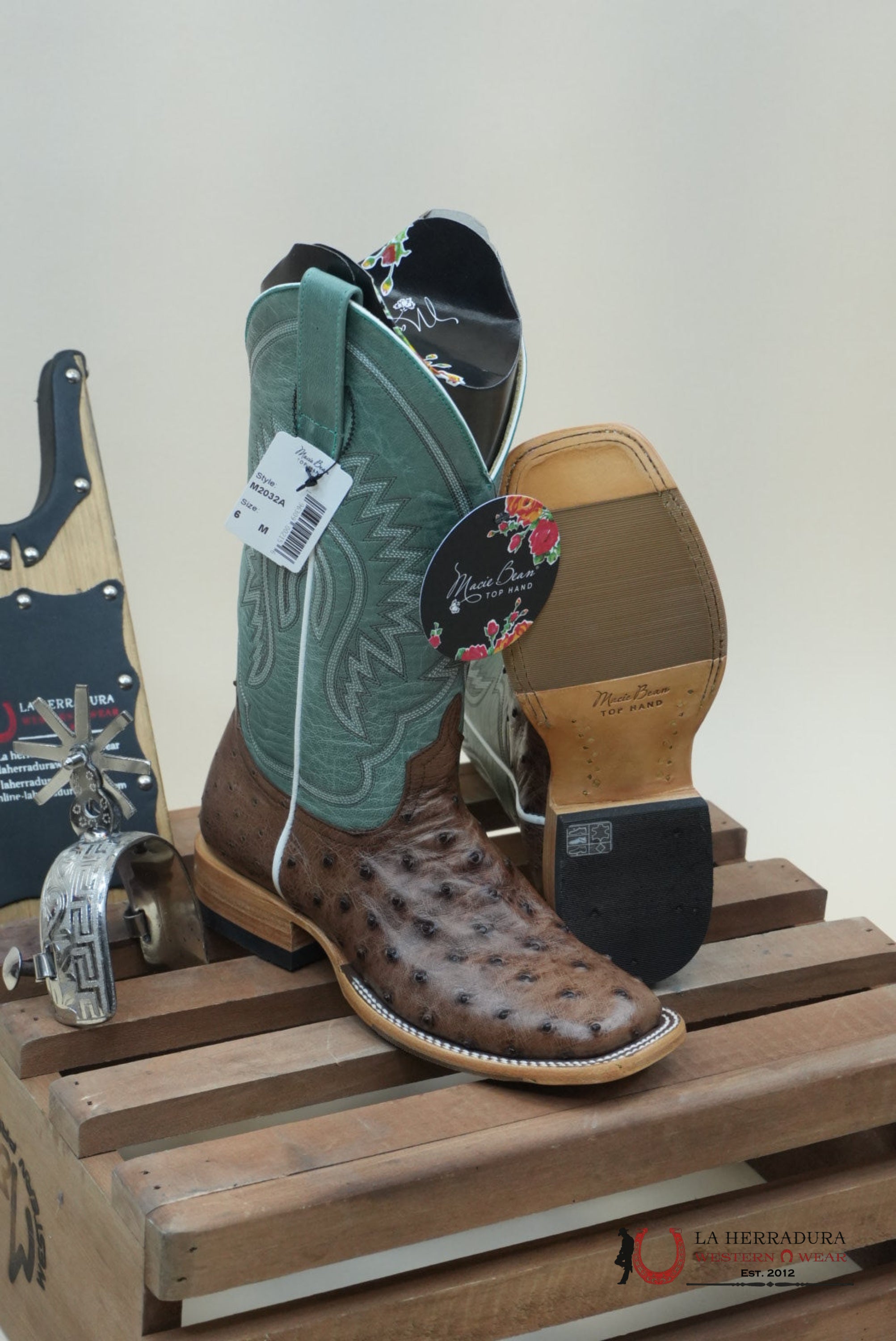 Macie Beam Kango Tobac Fq Ostrich Sky Blue Botas Mujeres