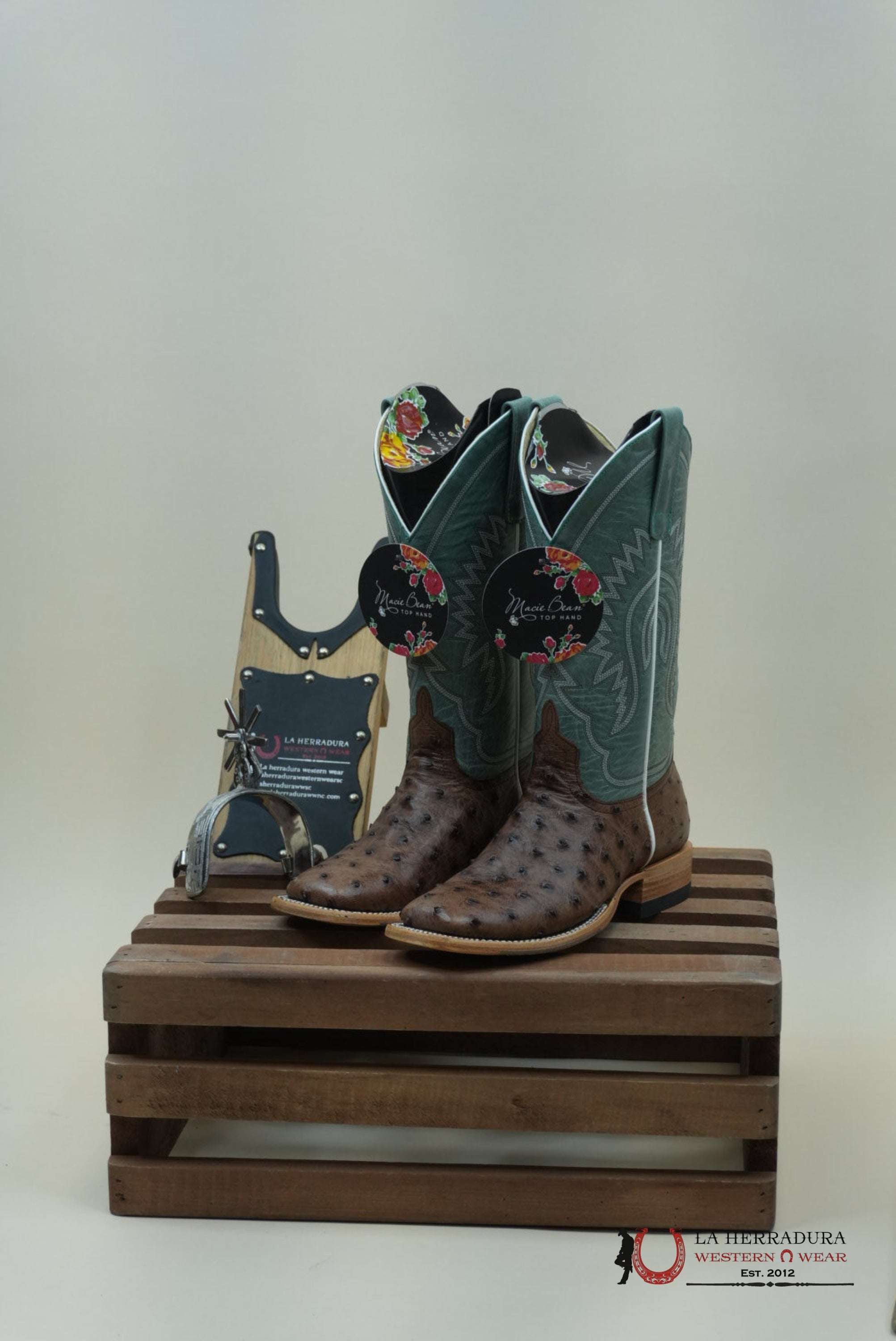 Macie Beam Kango Tobac Fq Ostrich Sky Blue Botas Mujeres
