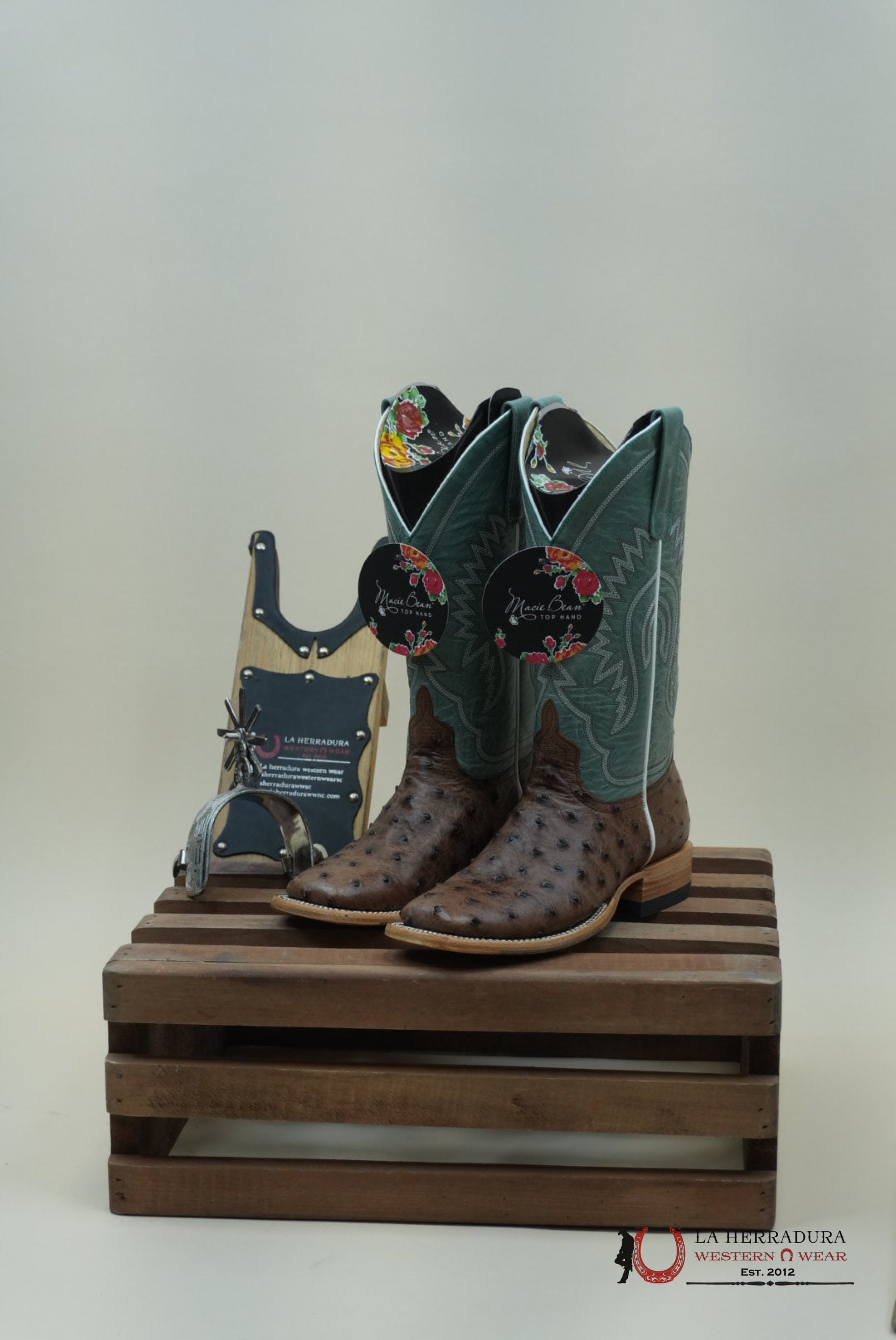 Macie Beam Kango Tobac Fq Ostrich Sky Blue Botas Mujeres