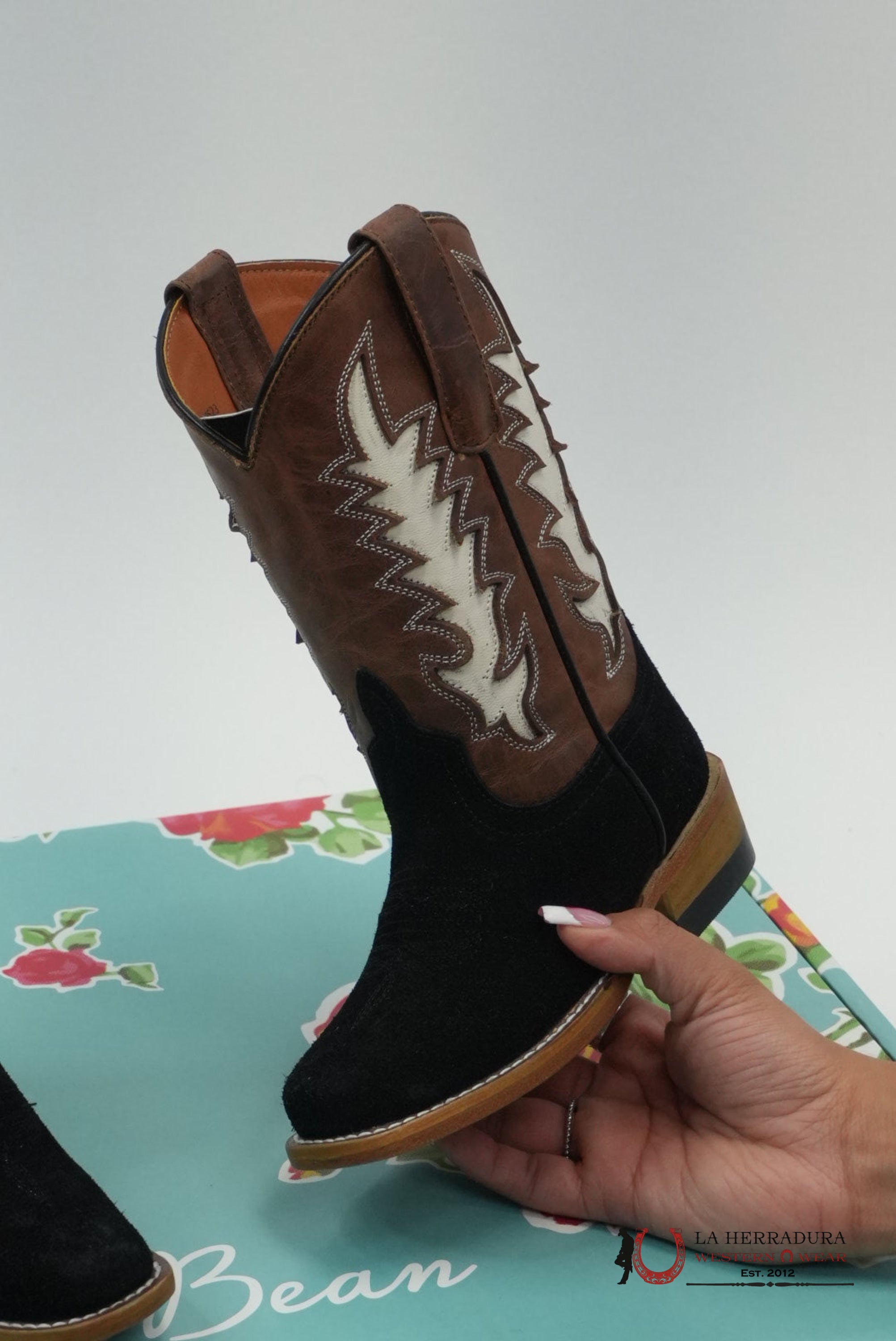 MACIE BEAN KIDS BOOTS BLACK SUEDE ROPER STYLE BOOT MK9523 NIÑOS