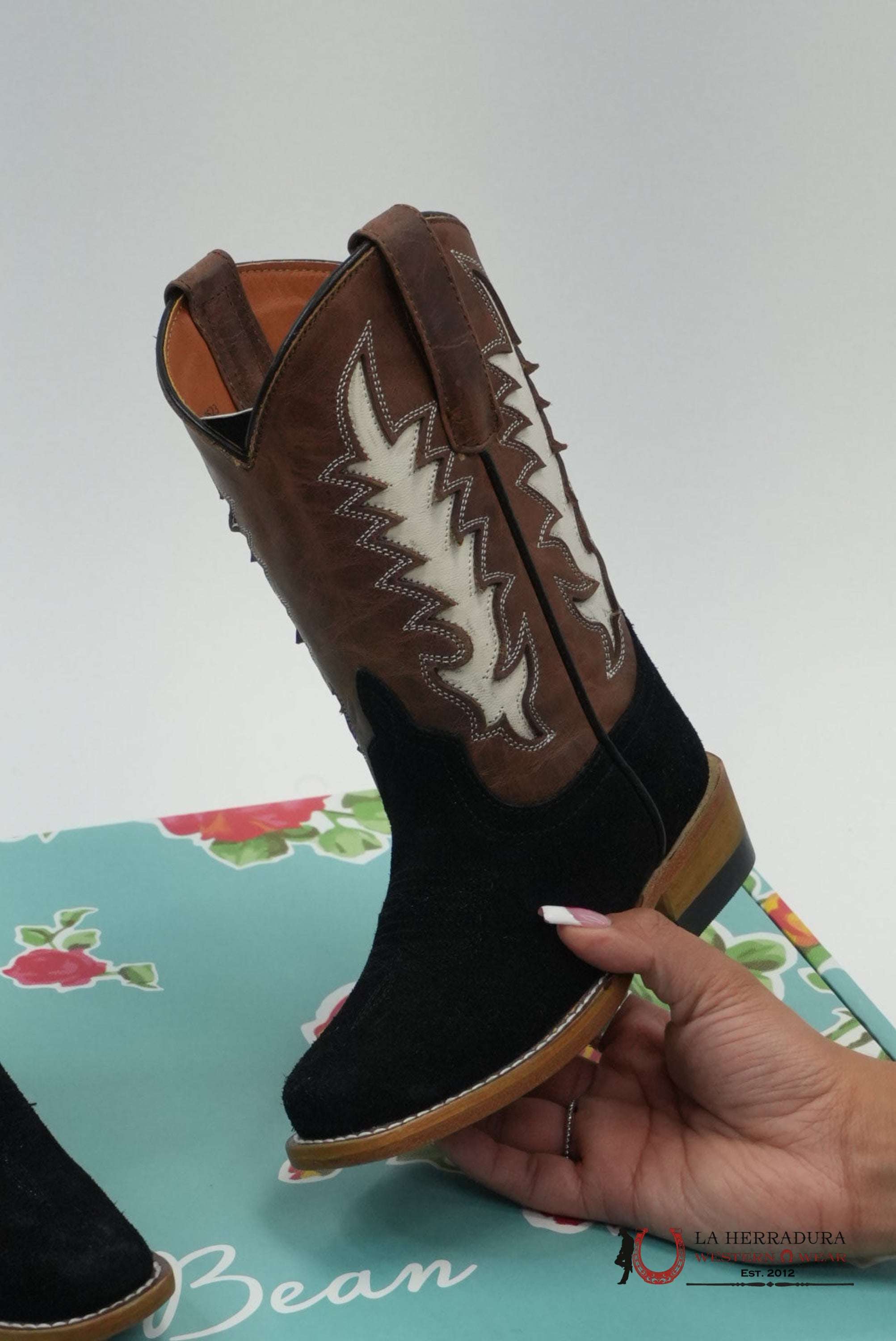 MACIE BEAN KIDS BOOTS BLACK SUEDE ROPER STYLE BOOT MK9523 NIÑOS