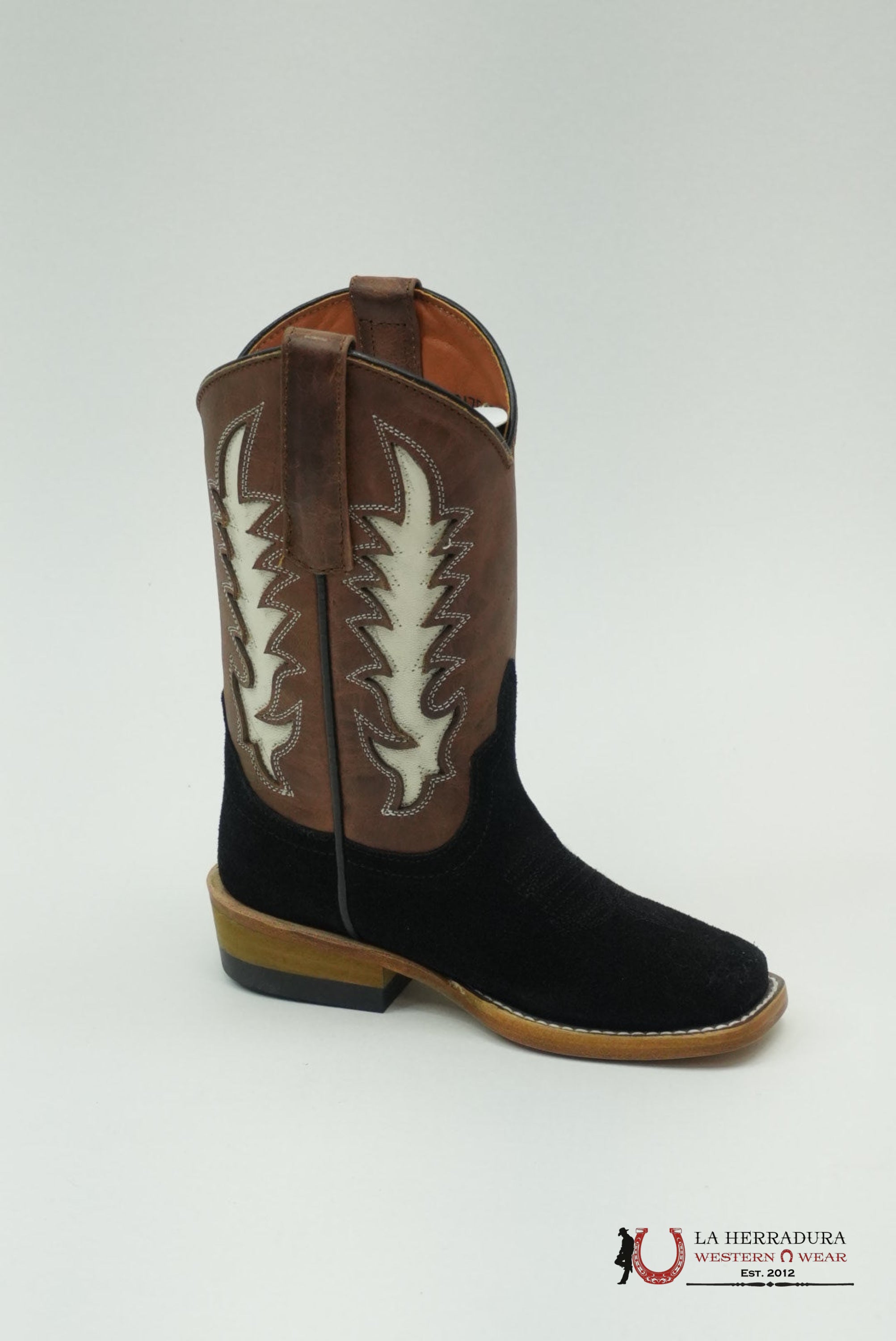 MACIE BEAN KIDS BOOTS BLACK SUEDE ROPER STYLE BOOT MK9523 NIÑOS