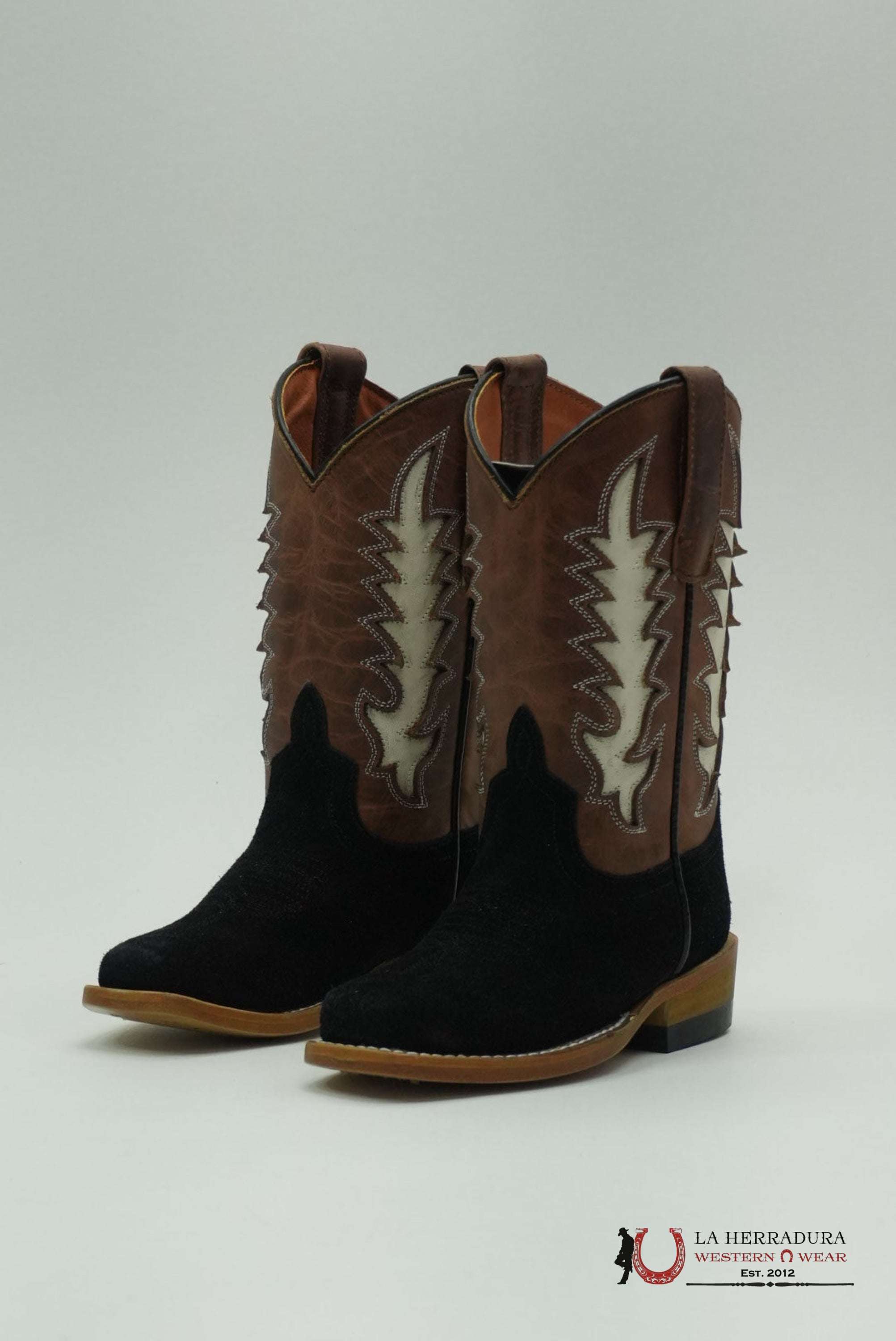 MACIE BEAN KIDS BOOTS BLACK SUEDE ROPER STYLE BOOT MK9523 NIÑOS