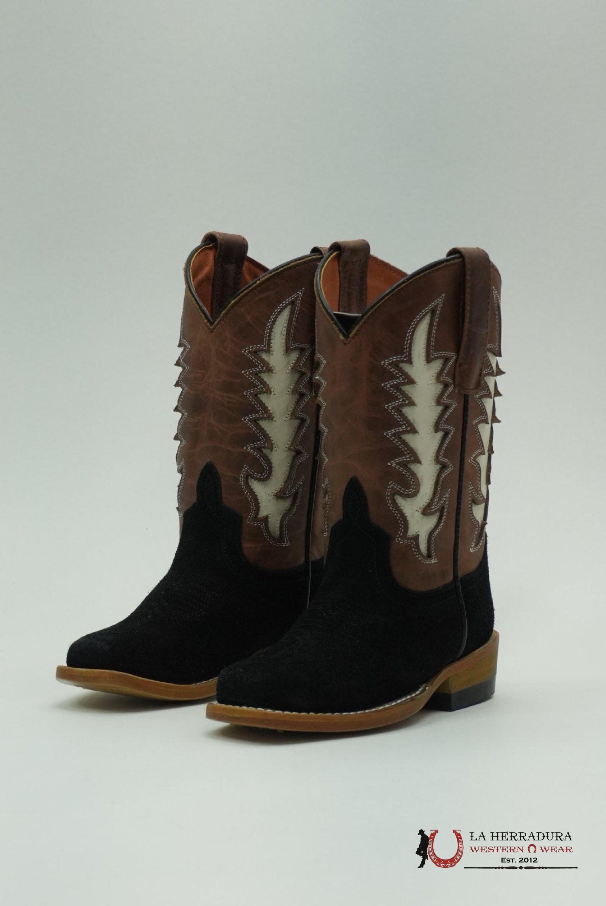 MACIE BEAN KIDS BOOTS BLACK SUEDE ROPER STYLE BOOT MK9523 NIÑOS