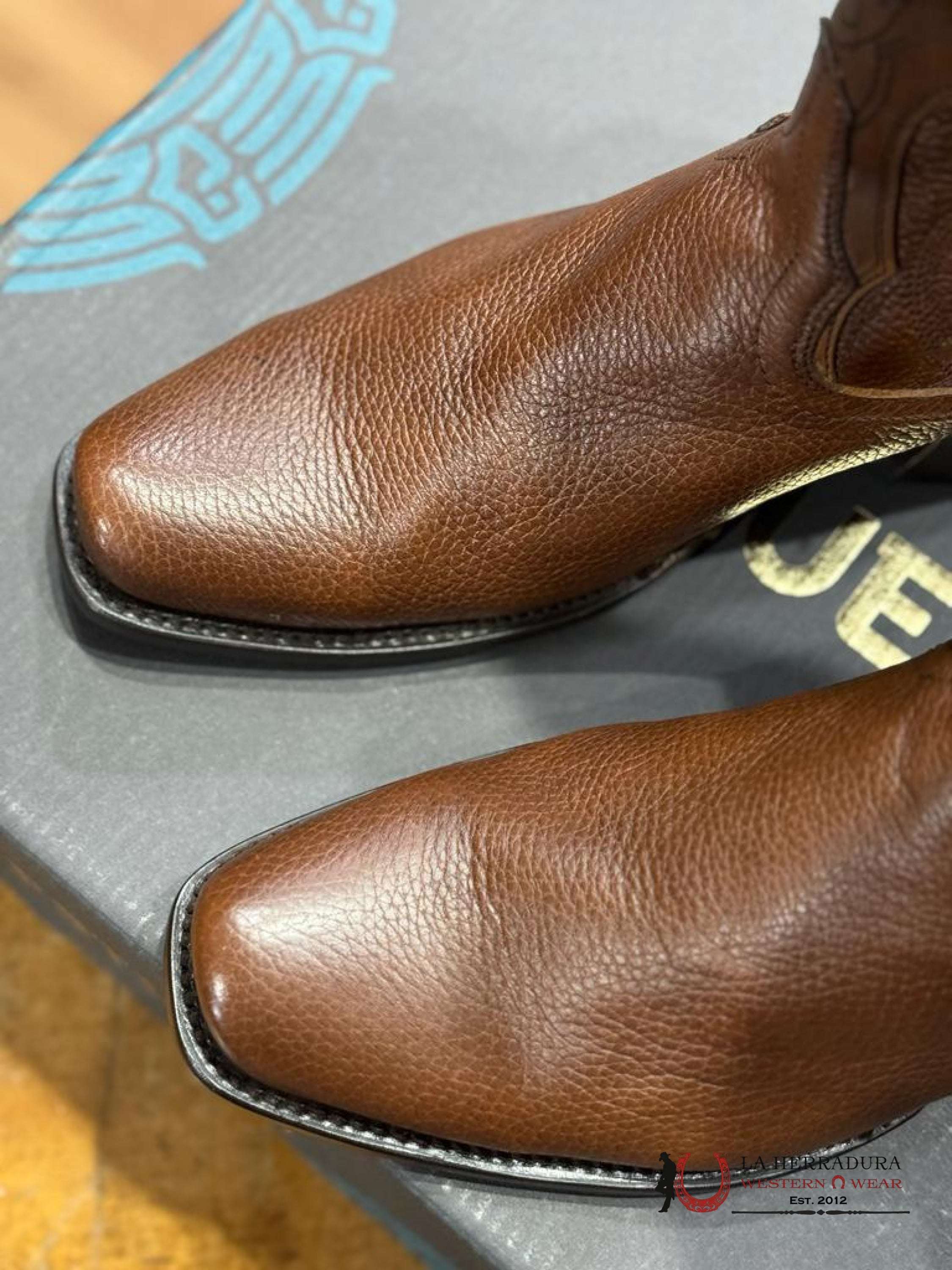 Mahuestic Deer Venado Copper Semi Square Toe Botas Hombres