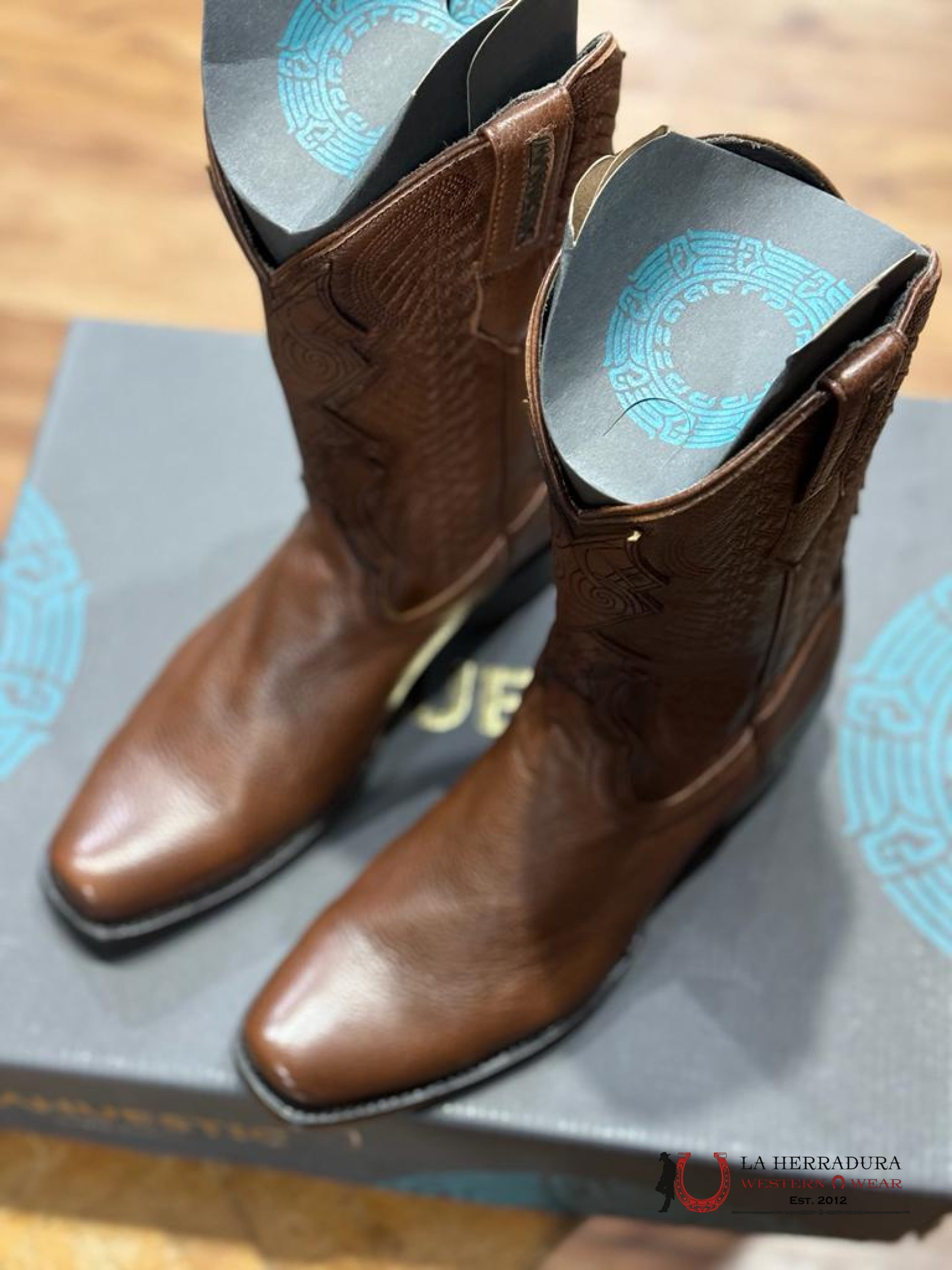 Mahuestic Deer Venado Copper Semi Square Toe Botas Hombres