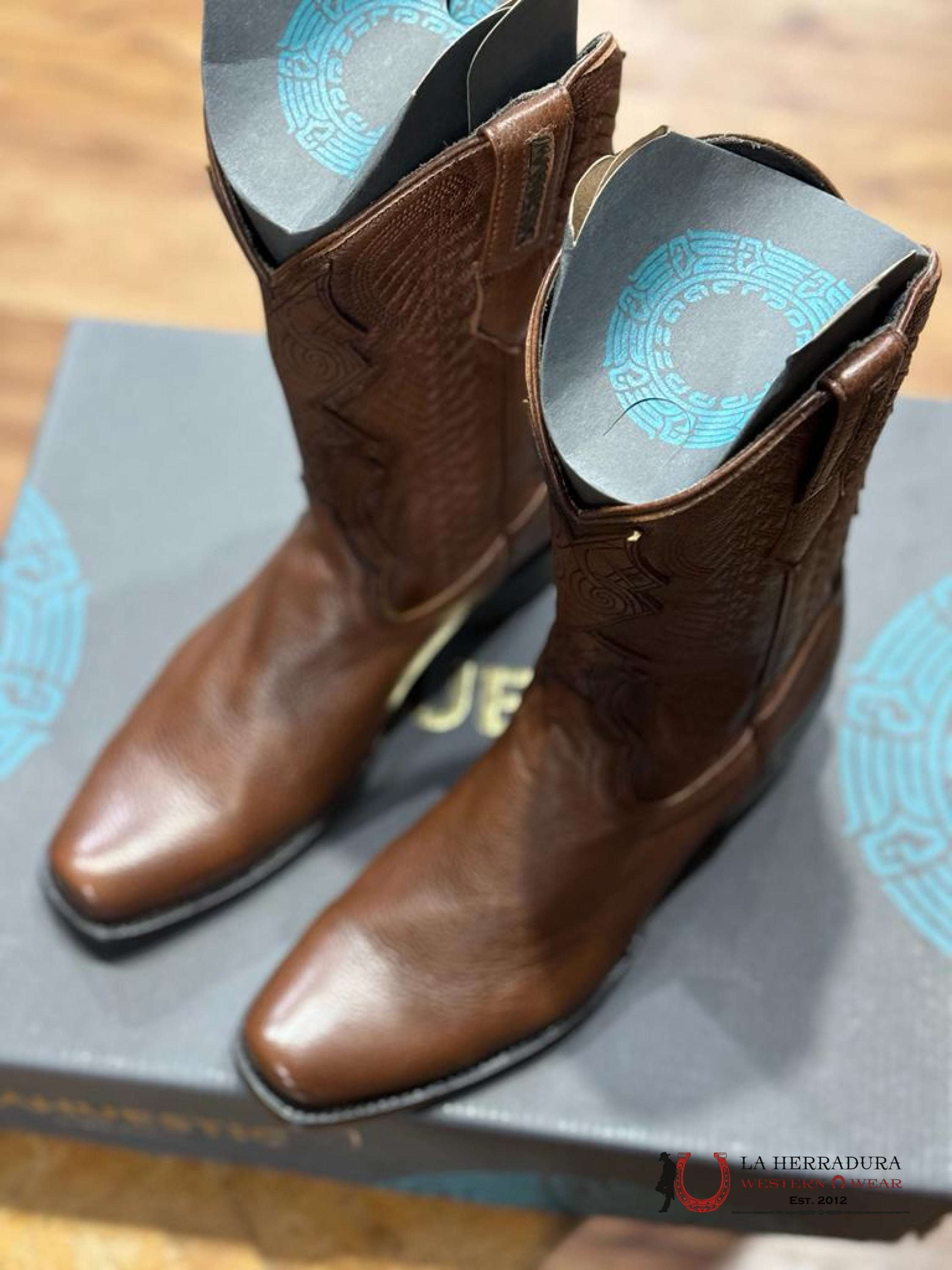 Mahuestic Deer Venado Copper Semi Square Toe Botas Hombres