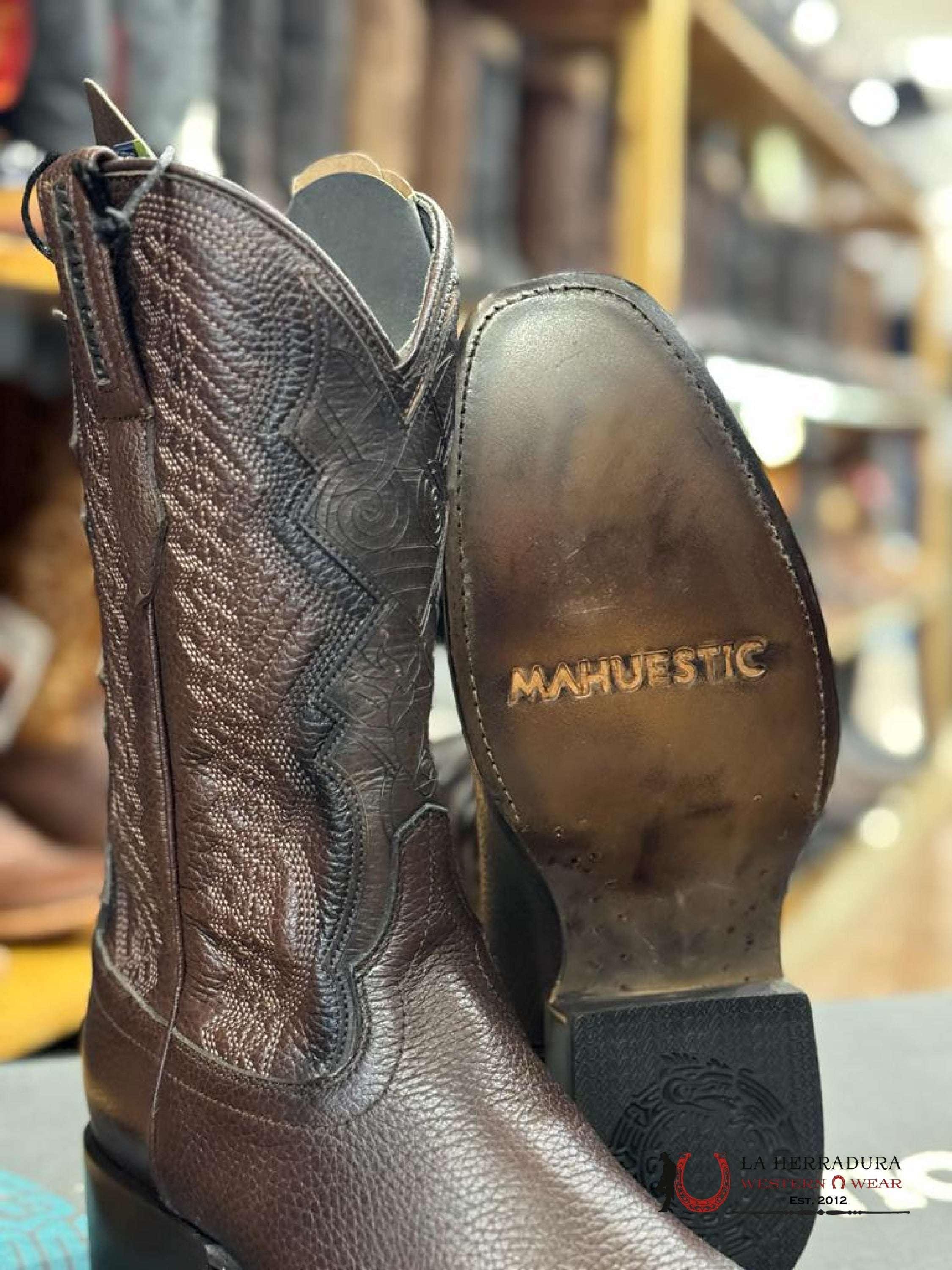 Mahuestic Deer Venado Moro Semi Square Toe Botas Hombres