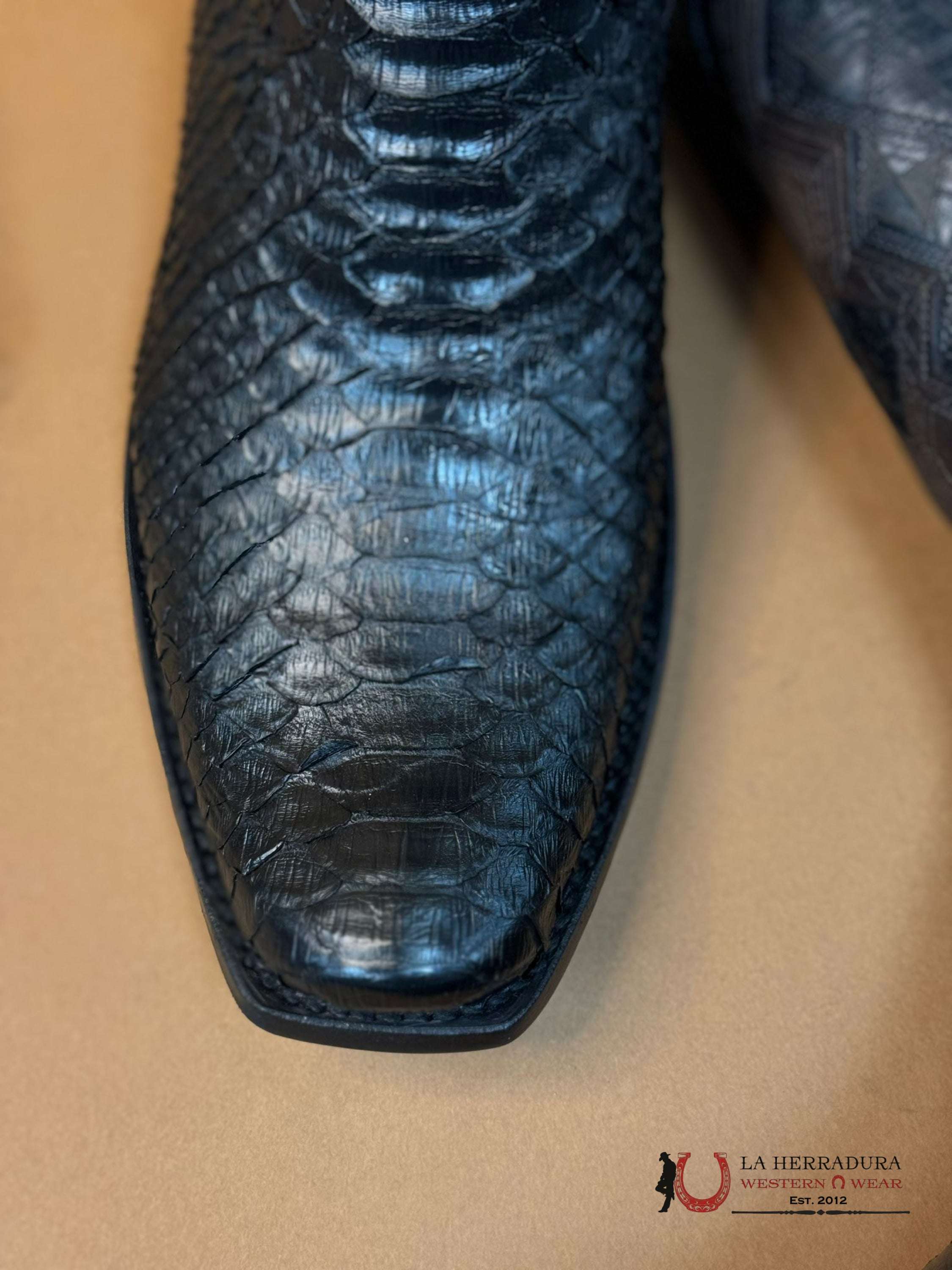 Mahuestic Python Black Semi Square Toe Nae0601 Botas Hombres