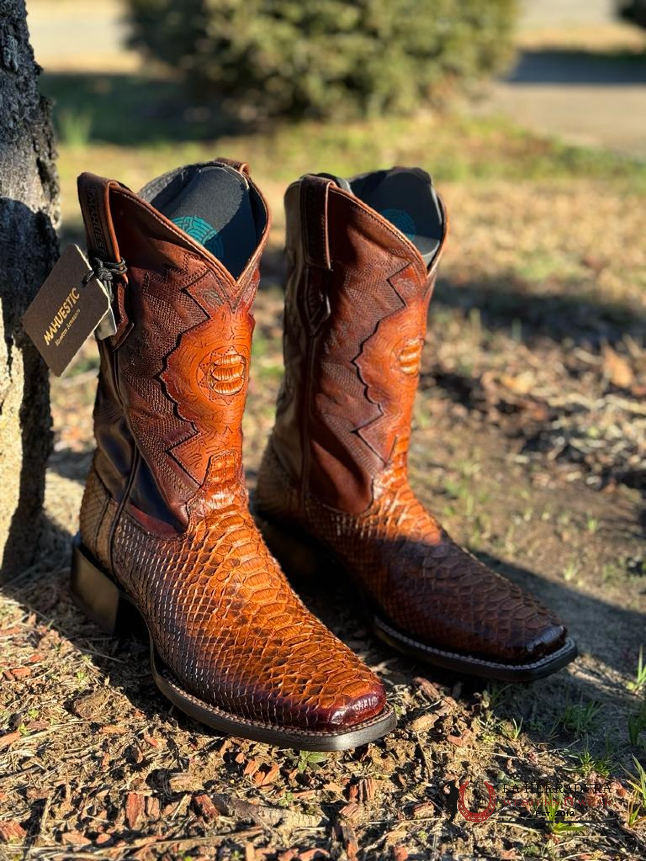 Mahuestic Python Coñac Square Toe Wa0612 Botas Hombres