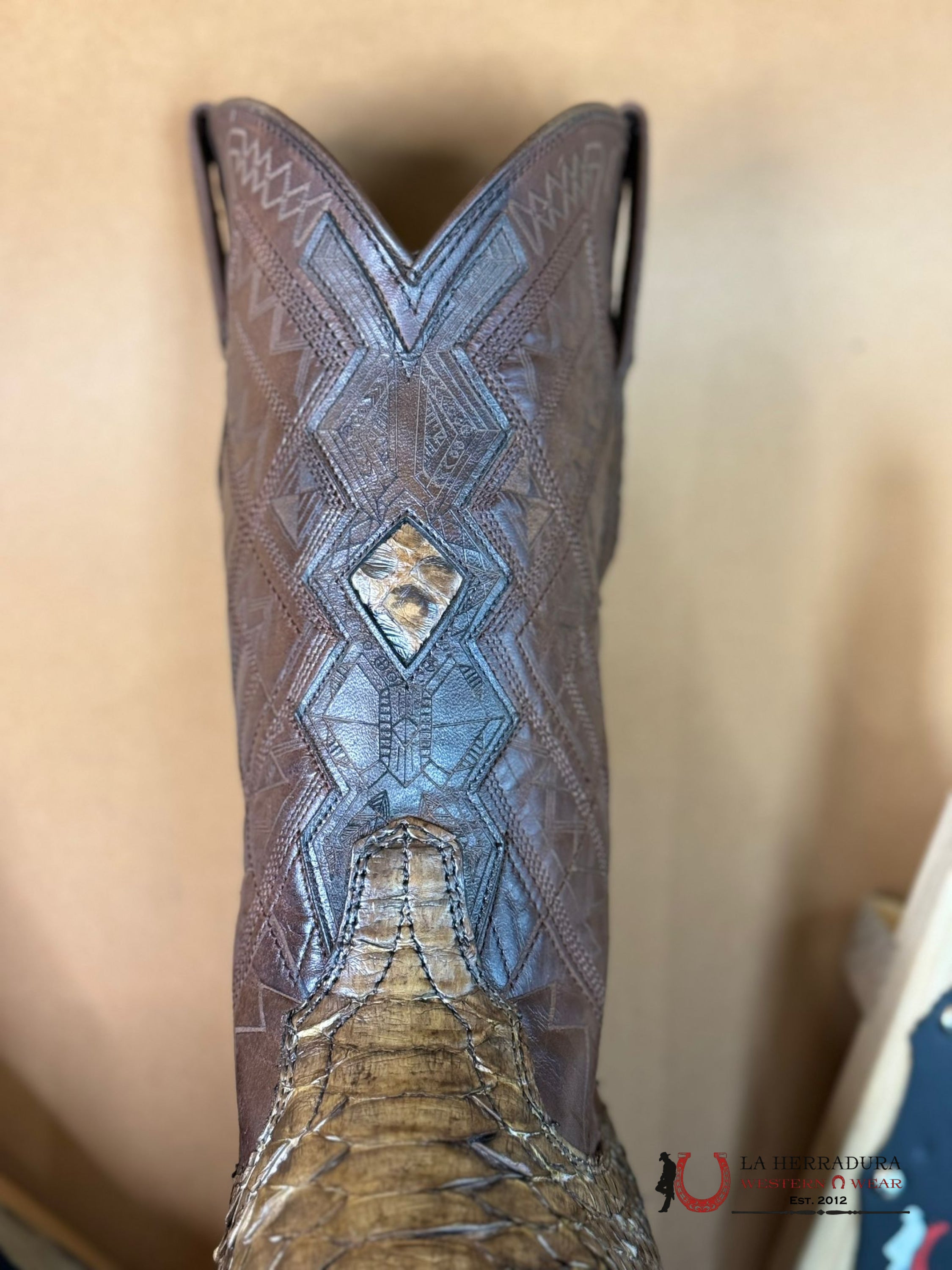 Mahuestic Python Ocre Semi Square Toe Nae0633 Botas Hombres