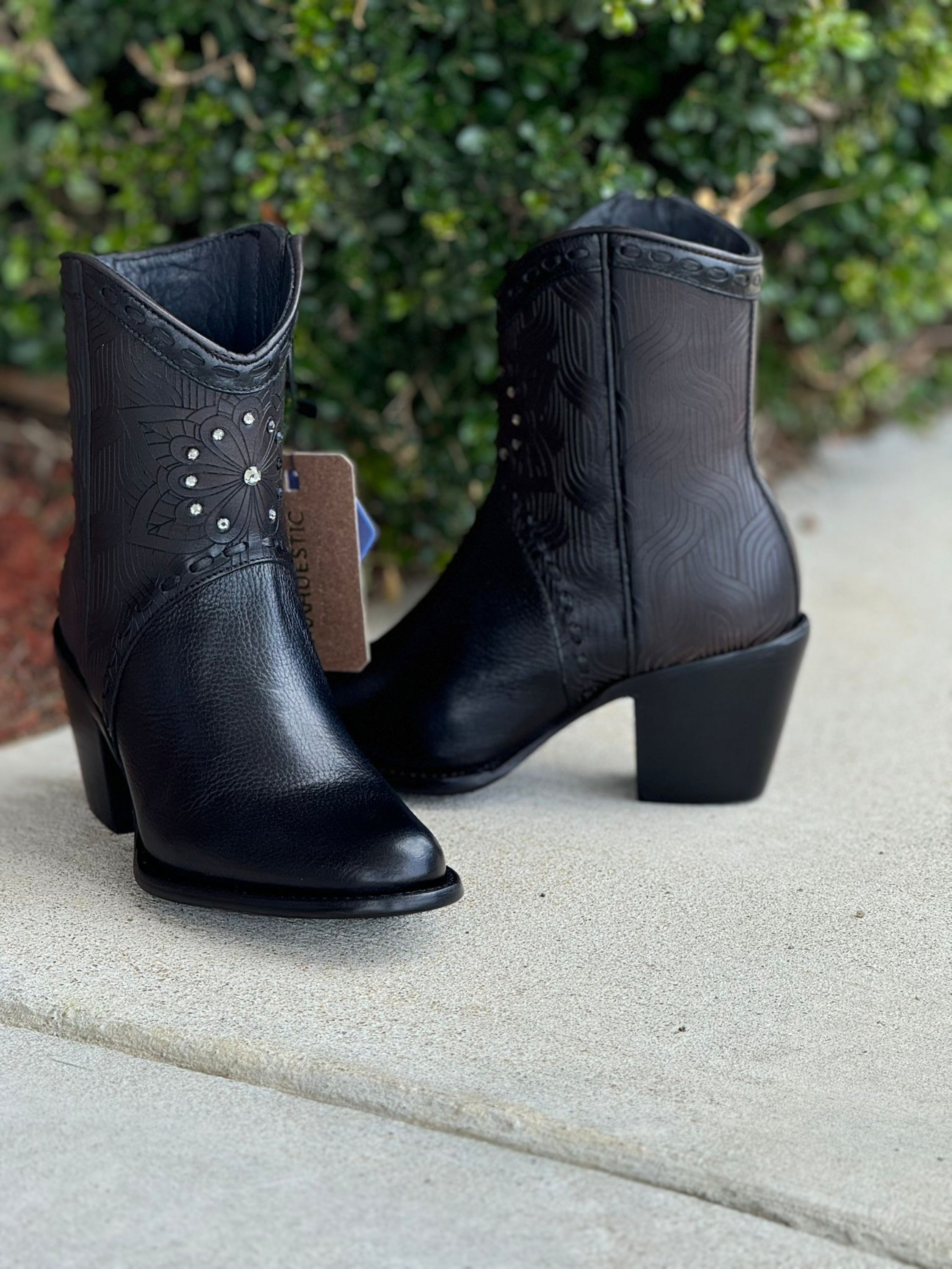 Mahuestic Women Res Black Short Boot Botas Mujeres