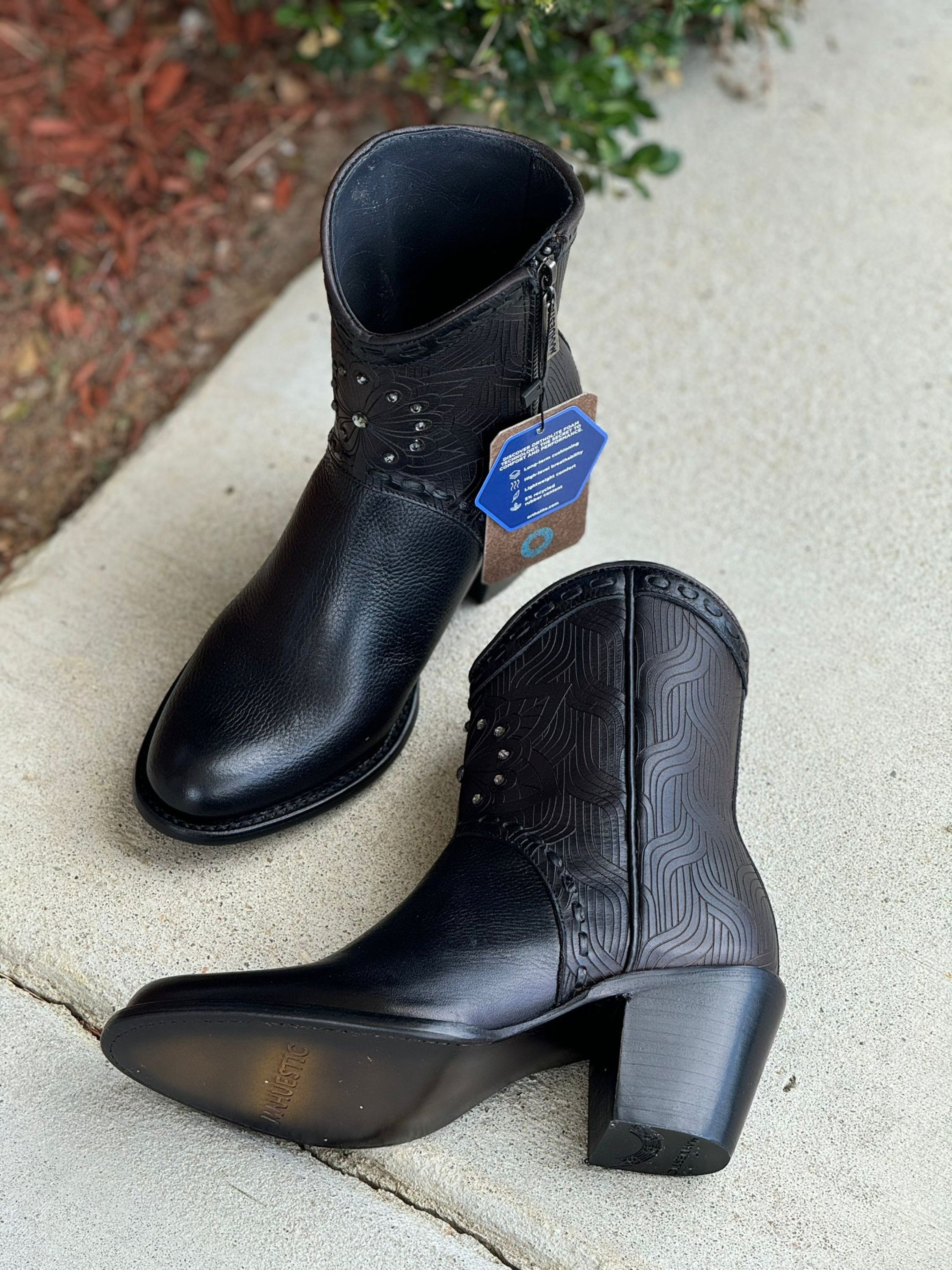 Mahuestic Women Res Black Short Boot Botas Mujeres