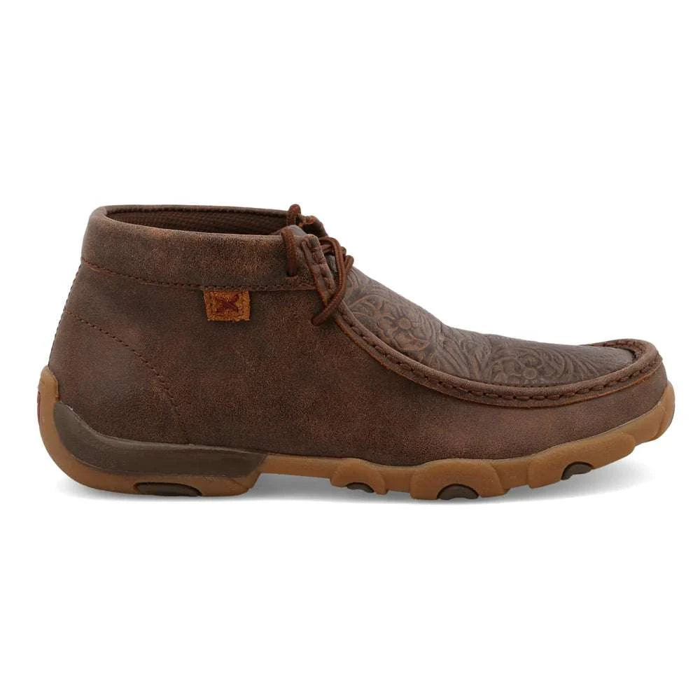 TWISTED X WOMENS DRIVING MOC BROWN PRINT HAND TOOLED CASUAL SHOE -WDM0079 Laherradurawwnc.com