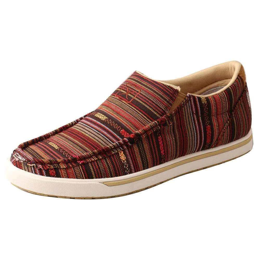 TWISTED X WOMEN SLIP ON KICKS MERLOT MULTI CASUAL SHOE -WCA0046 Laherradurawwnc.com