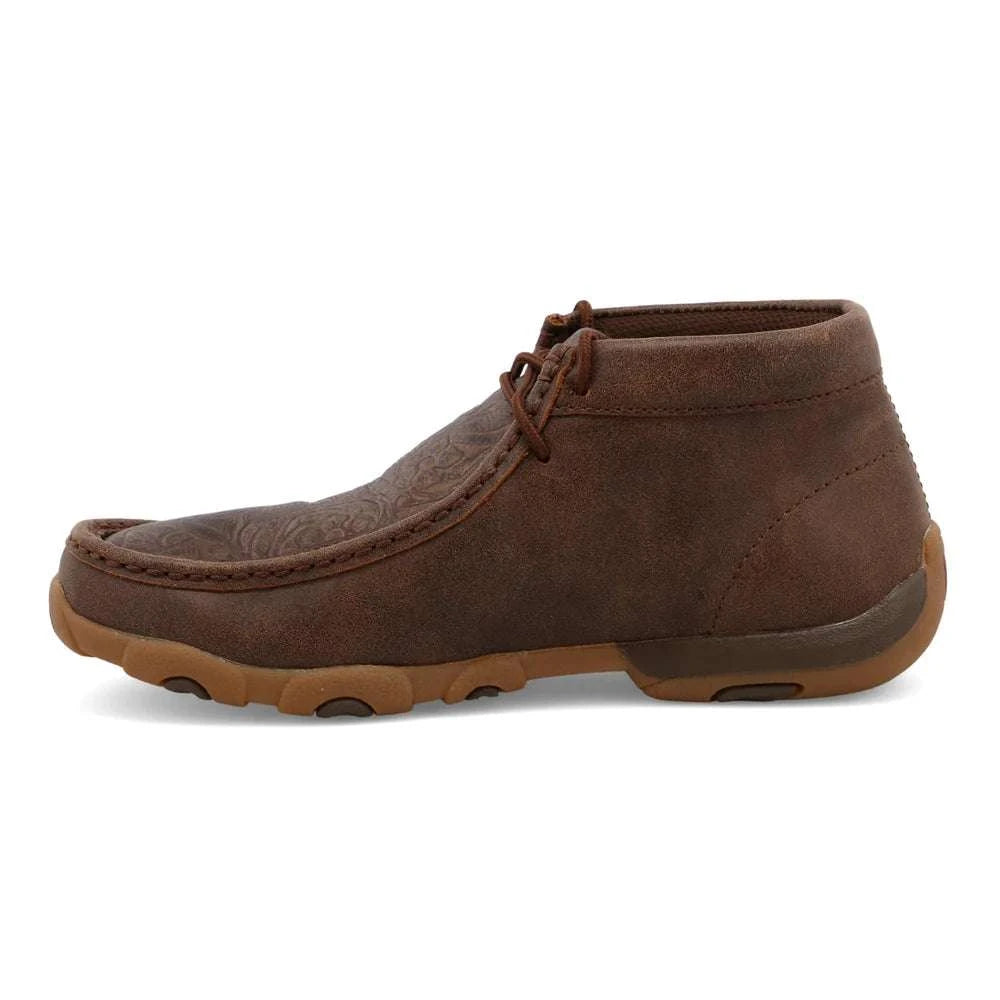 TWISTED X WOMENS DRIVING MOC BROWN PRINT HAND TOOLED CASUAL SHOE -WDM0079 Laherradurawwnc.com