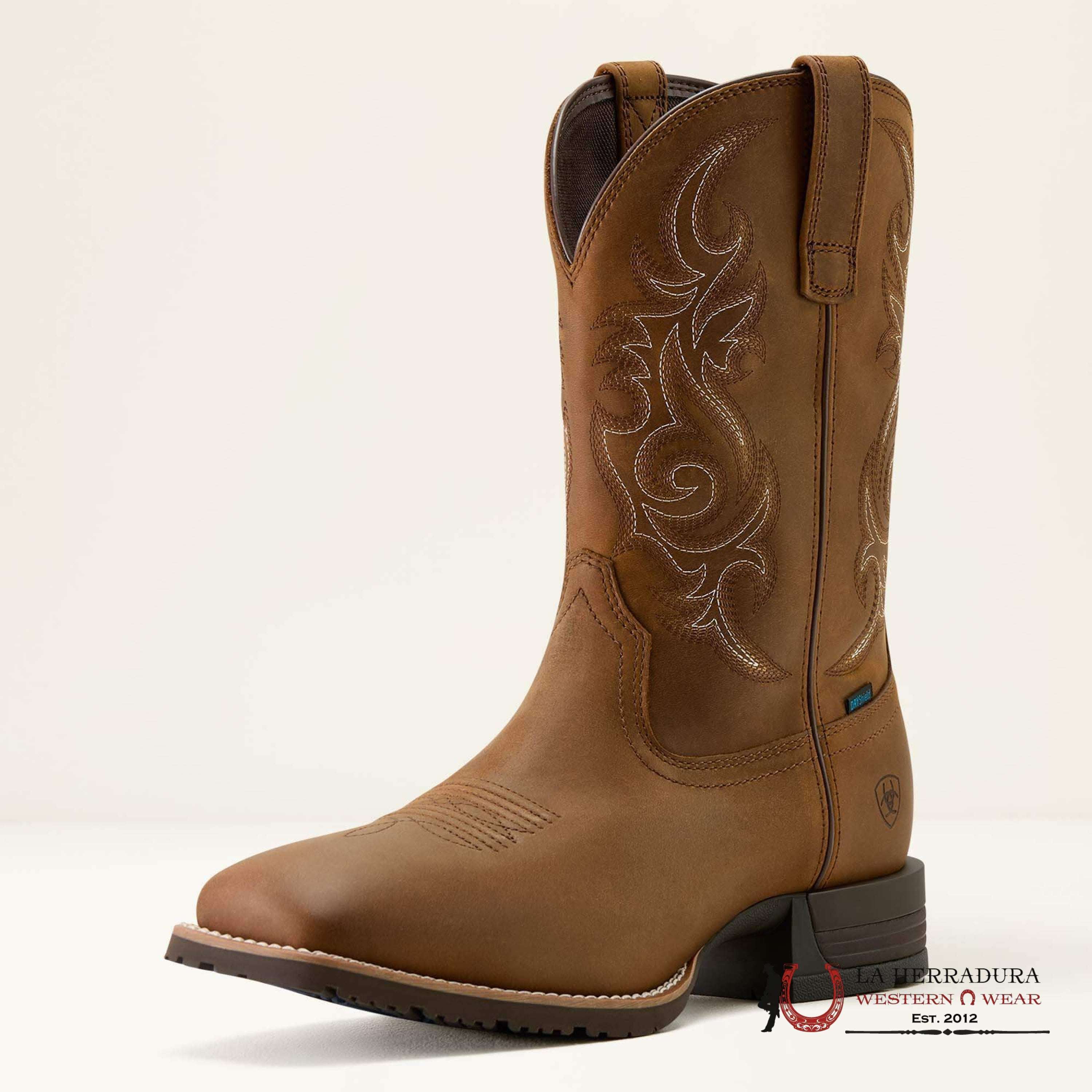 MEN ARIAT BOOT HYBRID RANCHWAY H20 DISTRESSED BROWN 10064047 BOTAS HOMBRES