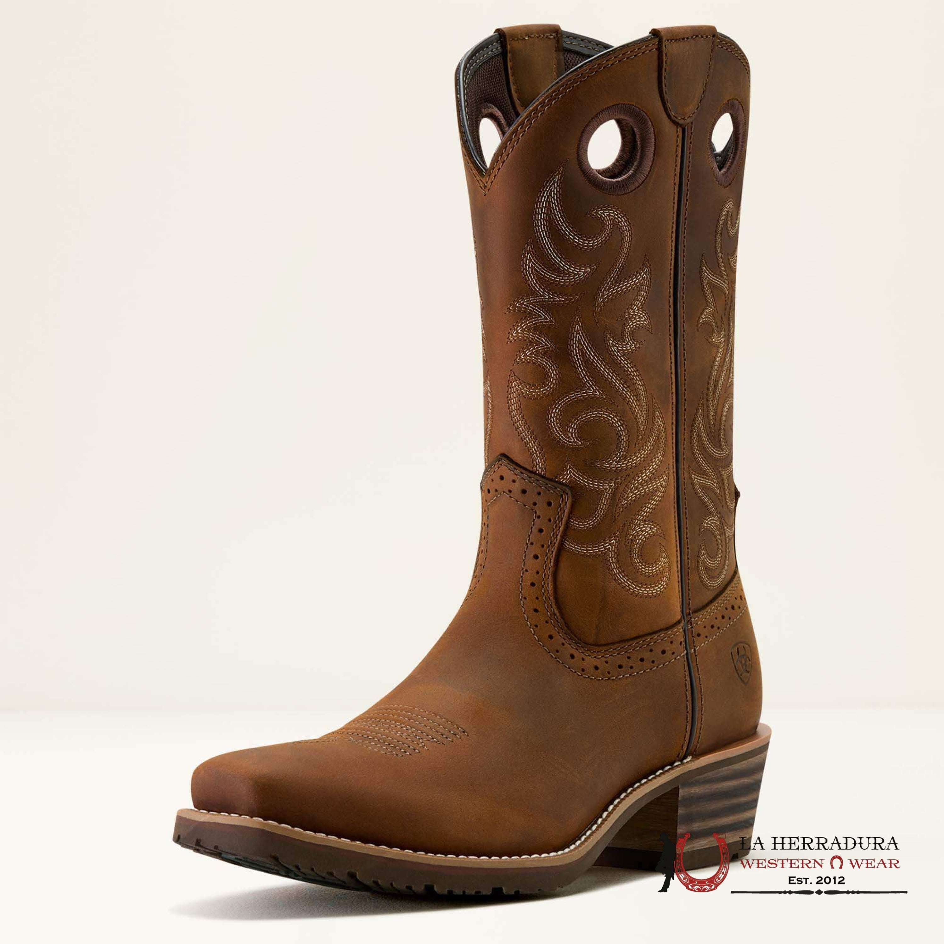 MEN ARIAT BOOT HYBRID ROUGHSTOCK SQUARE TOE 10064046 BOTAS HOMBRES