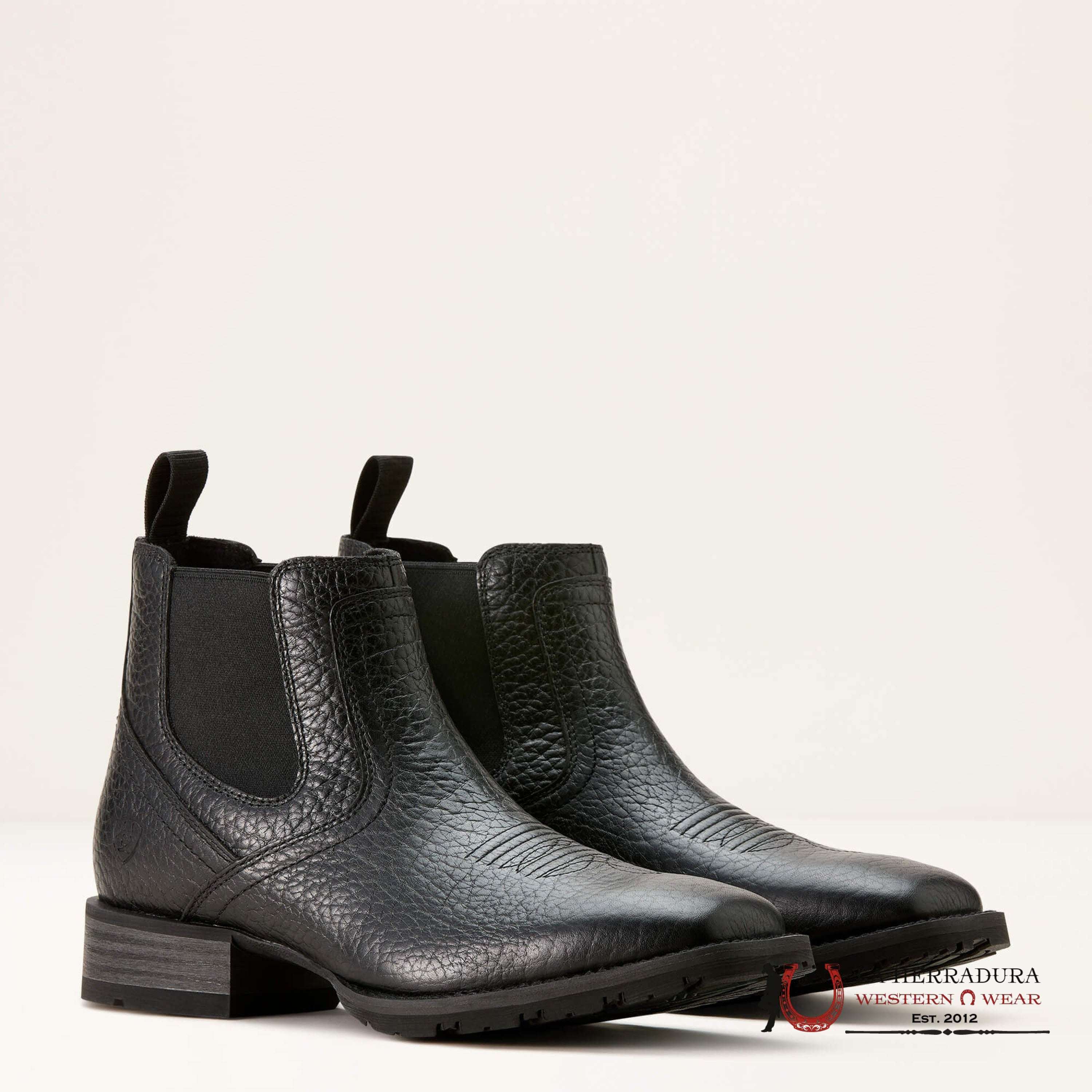 Men Ariat Hybrid Low Boy Black Adobe Botas Hombres