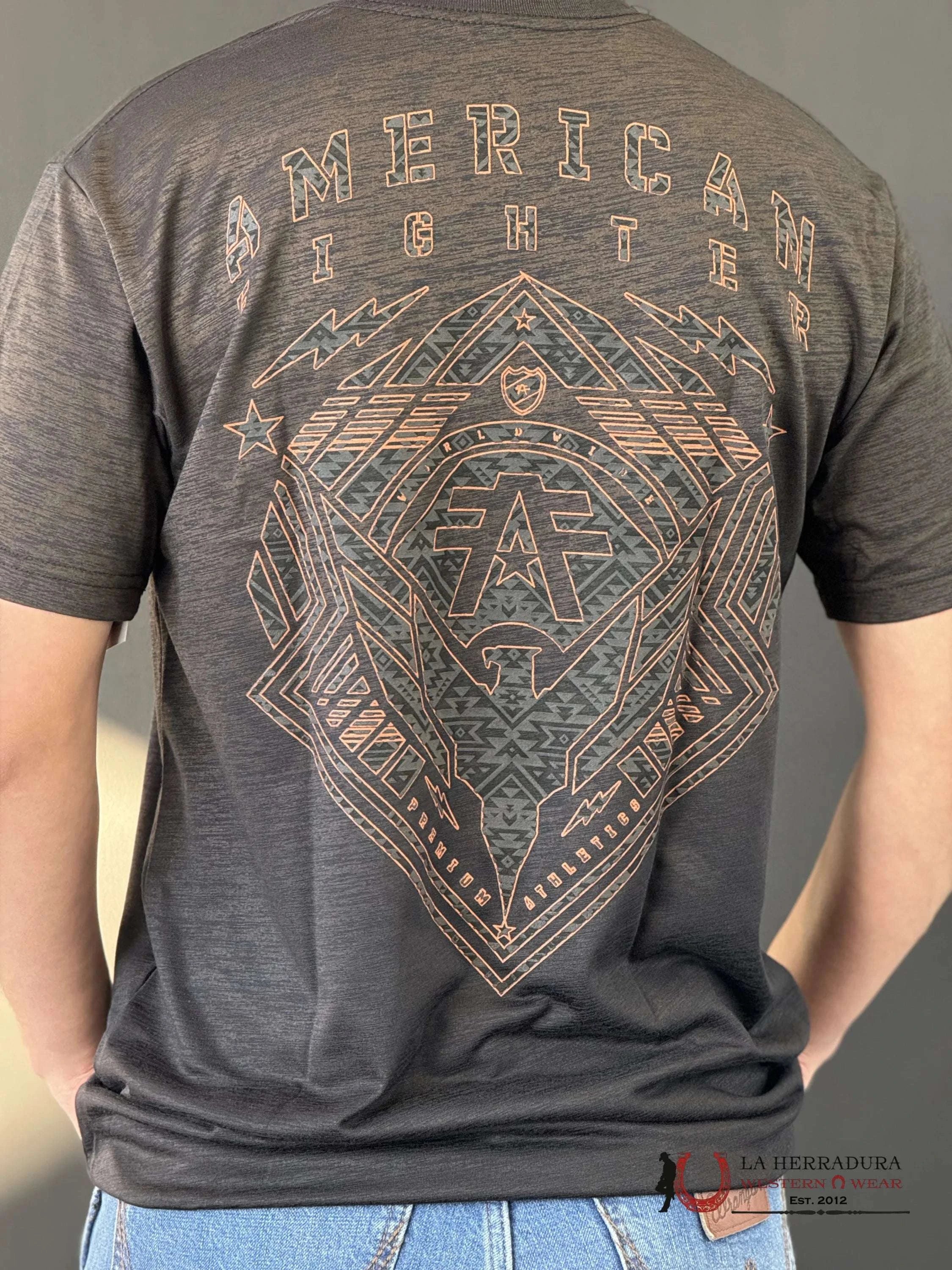 American Fighter T-Shirt Grey Gold Ropa Hombres