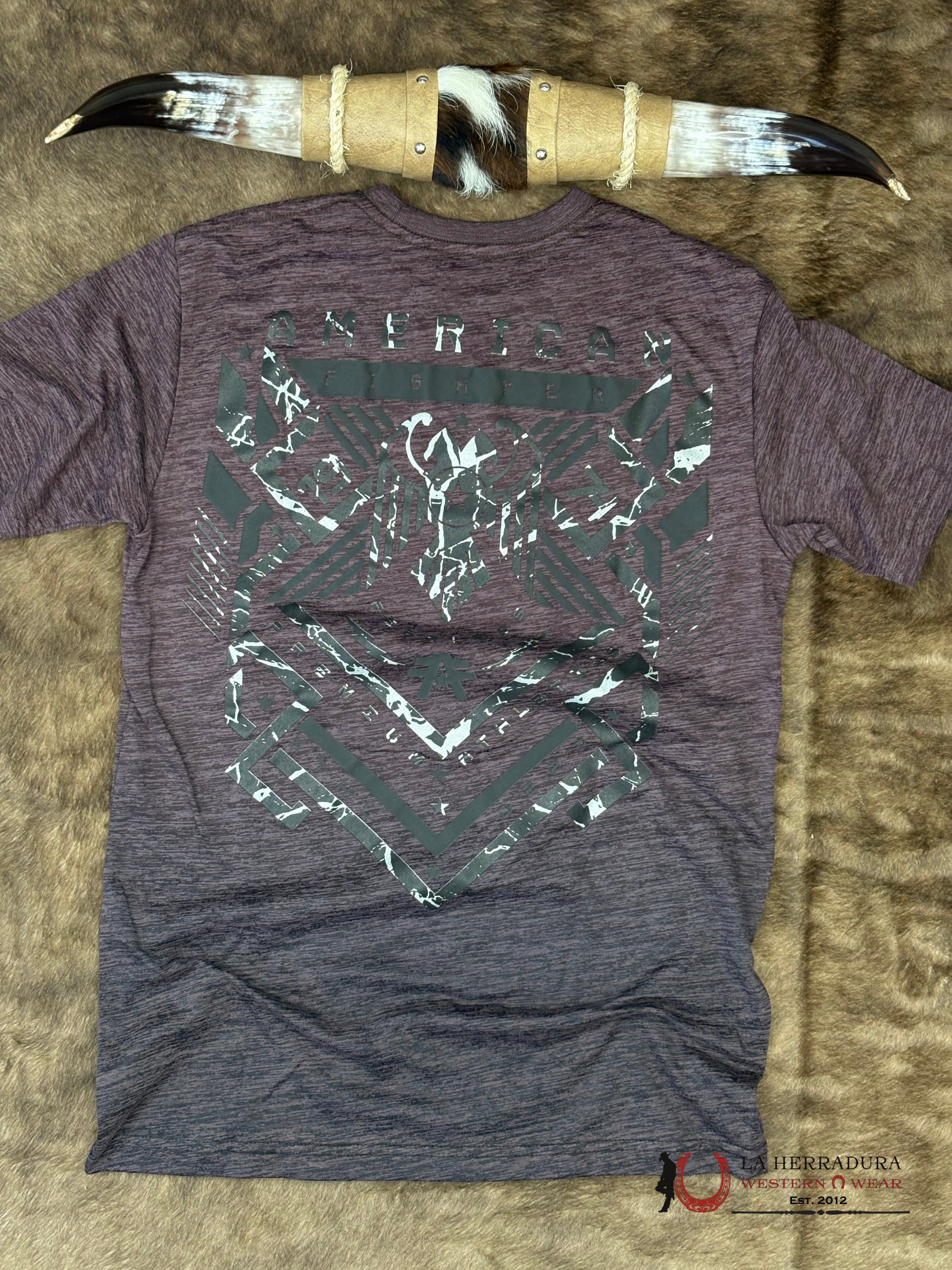 AMERICAN FIGHTER T-SHIRT SAWGRASS PURPLE SHORT SLEEVE MEN ROPA HOMBRES