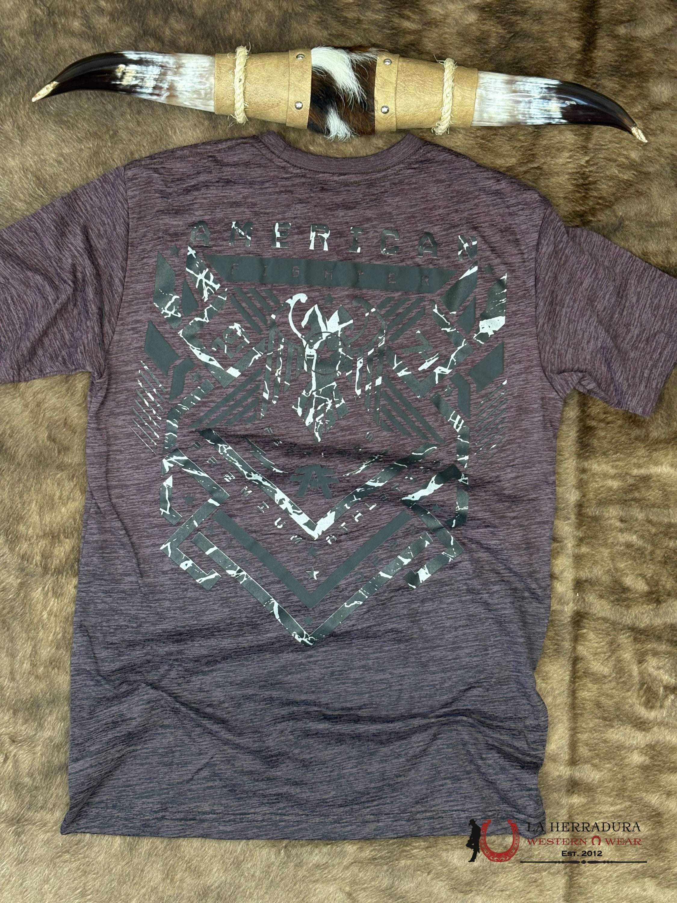 AMERICAN FIGHTER T-SHIRT SAWGRASS PURPLE SHORT SLEEVE MEN ROPA HOMBRES