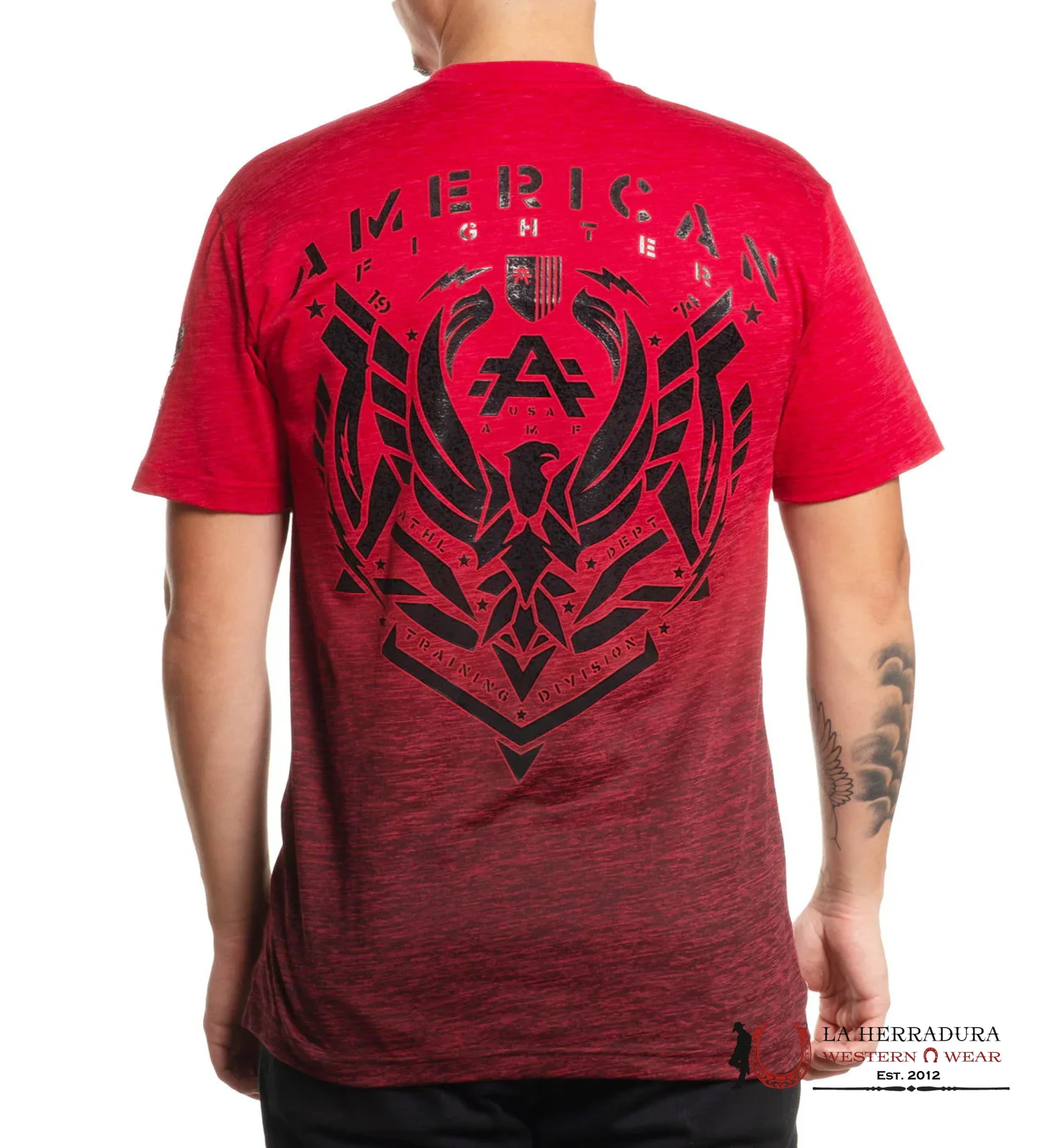 AMERICAN FIGHTER T-SHIRT CROFTON RED SHORT SLEEVE MEN ROPA HOMBRES