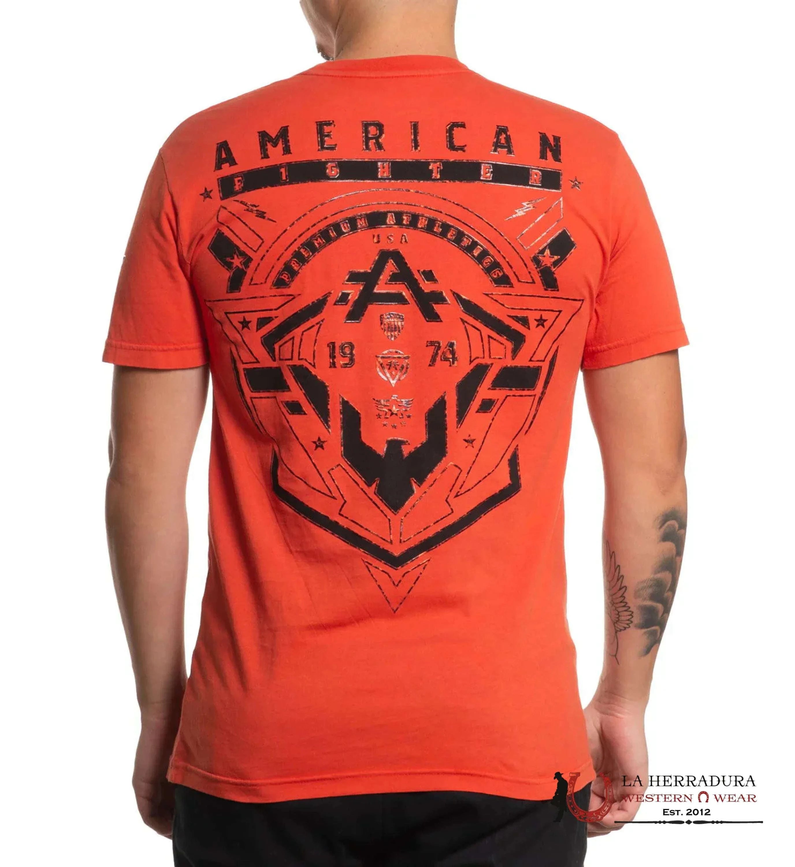 AMERICAN FIGHTER T-SHIRT FAIRVALLEY ORANGE SHORT SLEEVE MEN ROPA HOMBRES