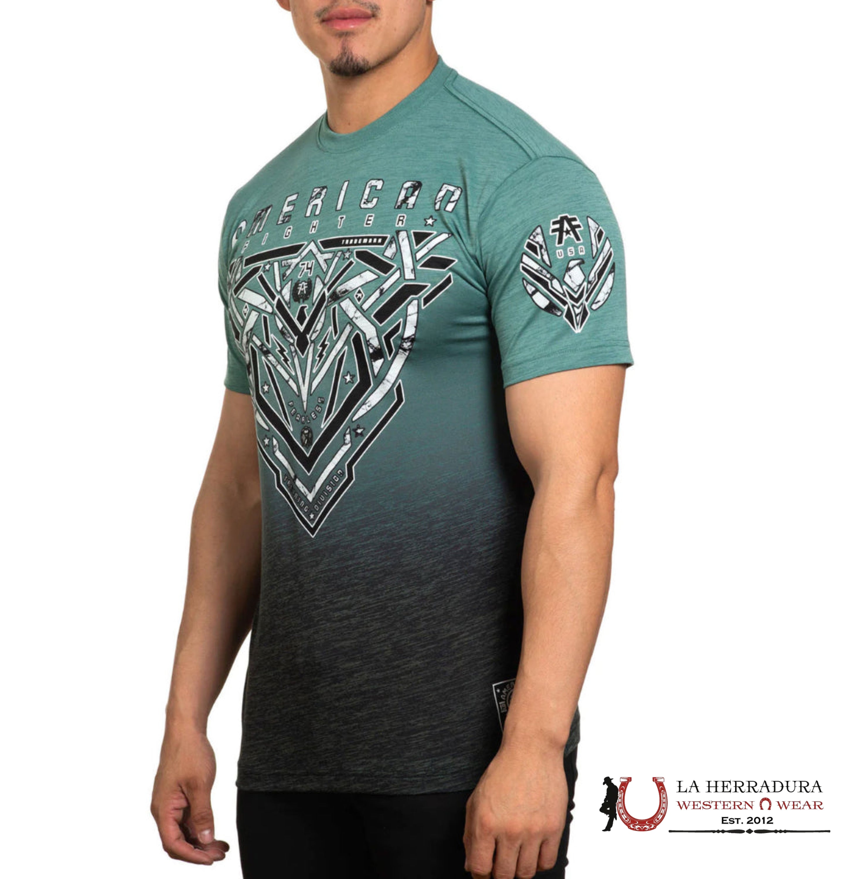 MENS AMERICAN FIGHTER TSHIRT- HEATON SS FM14696 ROPA HOMBRES