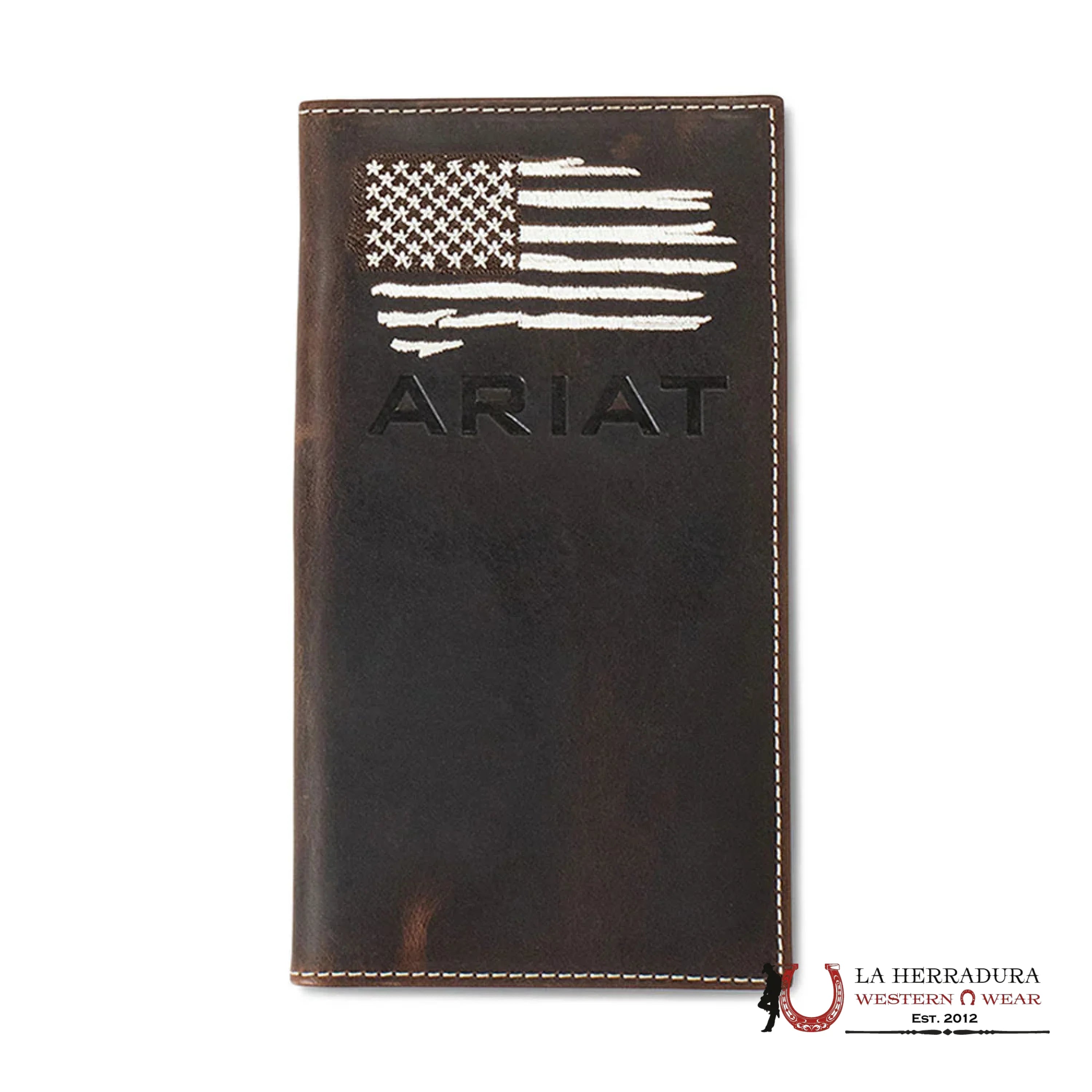 MENS ARIAT BROWN AMERICAN FLAG RODEO WALLET- A3553734 ACCESORIOS