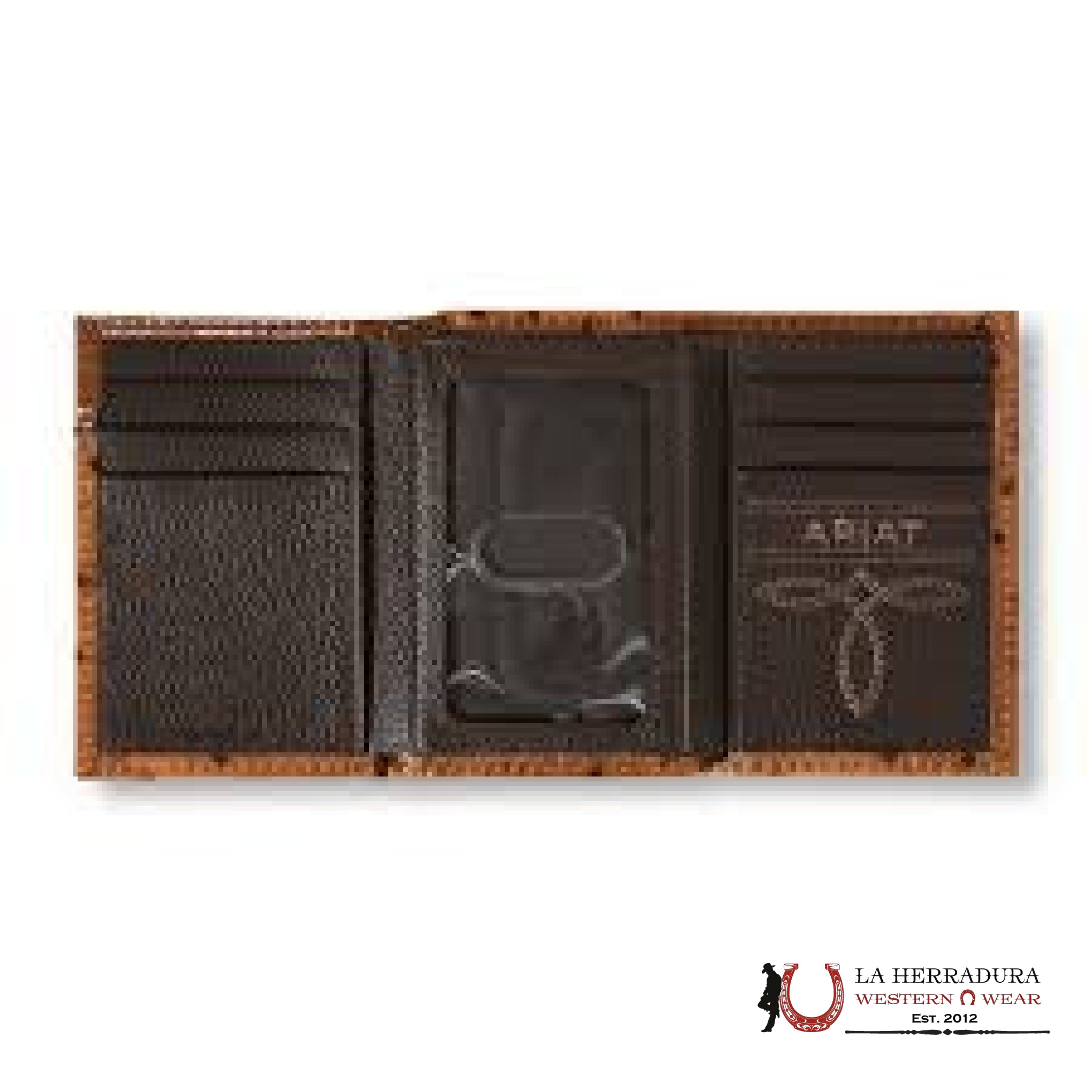 MENS ARIAT BROWN OSTRICH TRI-FOLD WALLET-A3553202 ACCESORIOS