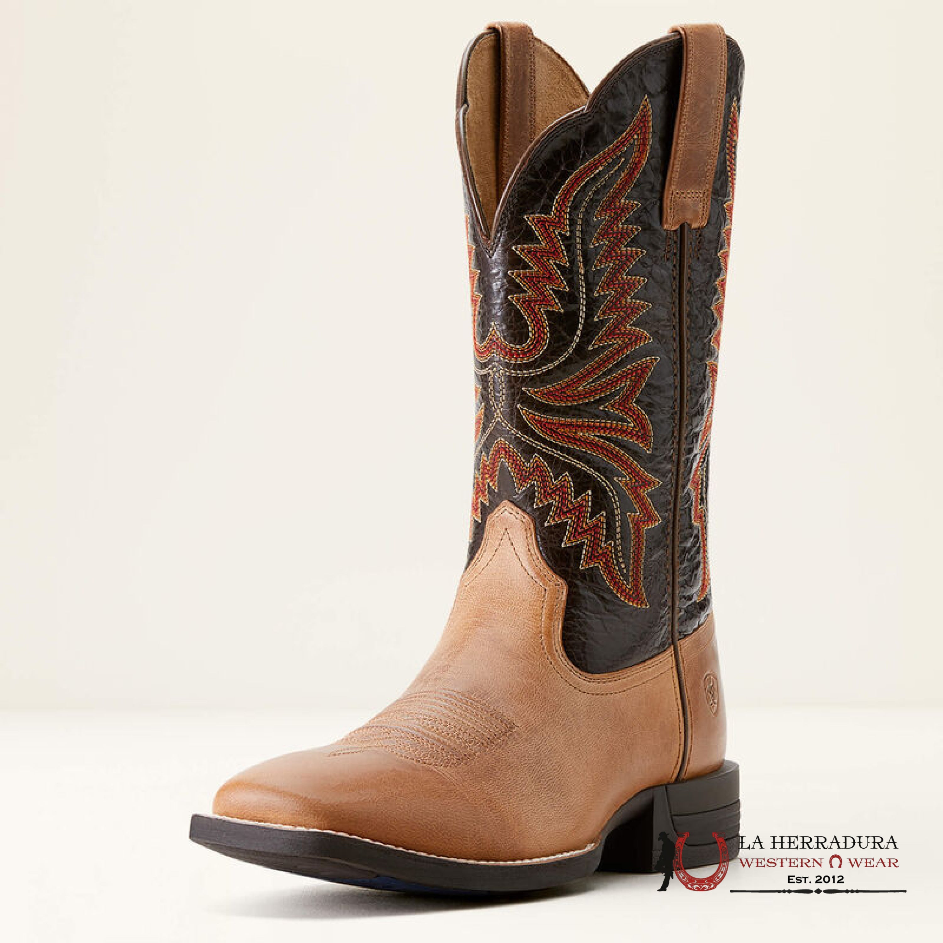 Mens Ariat Brush Creek Cowboy Boot Mesa Tan Under Brown 3579 Botas Hombres