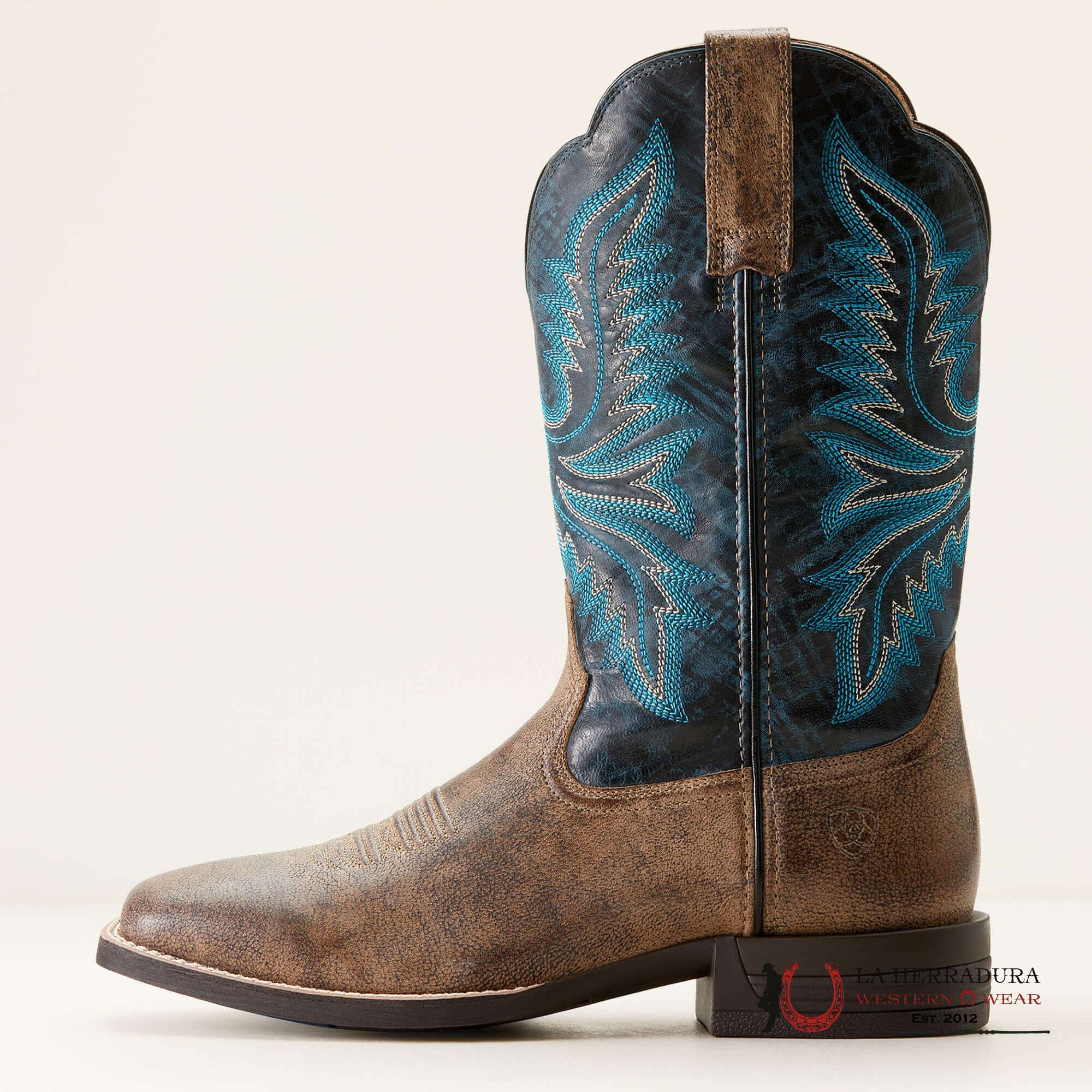 Mens Ariat Brush Creek Stone/Royal Navy Botas Hombres