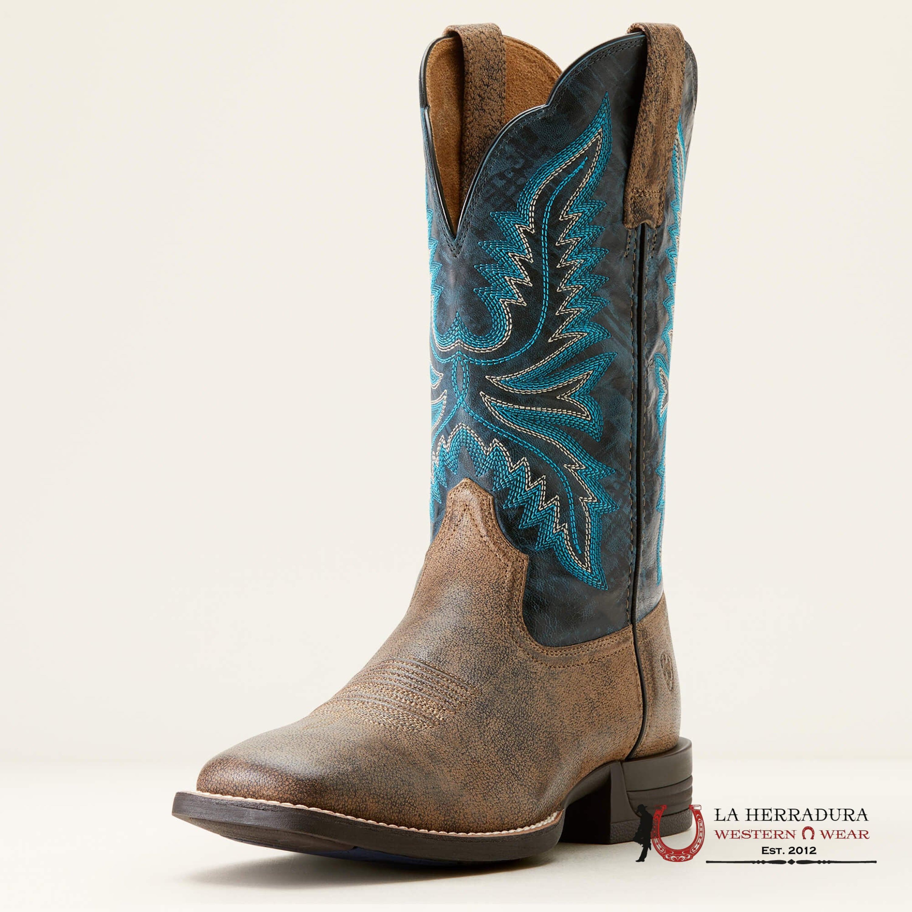 Mens Ariat Brush Creek Stone/Royal Navy Botas Hombres