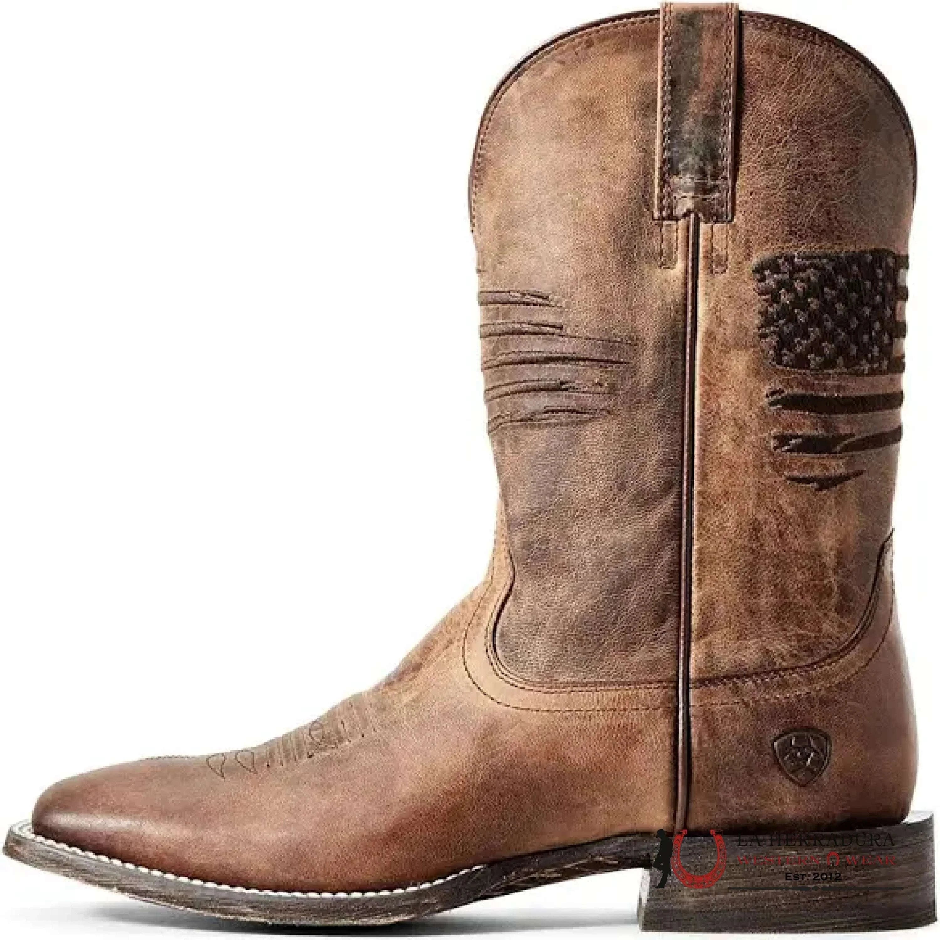 Mens Ariat Circuit Patriot Weathered Tan Botas Hombres