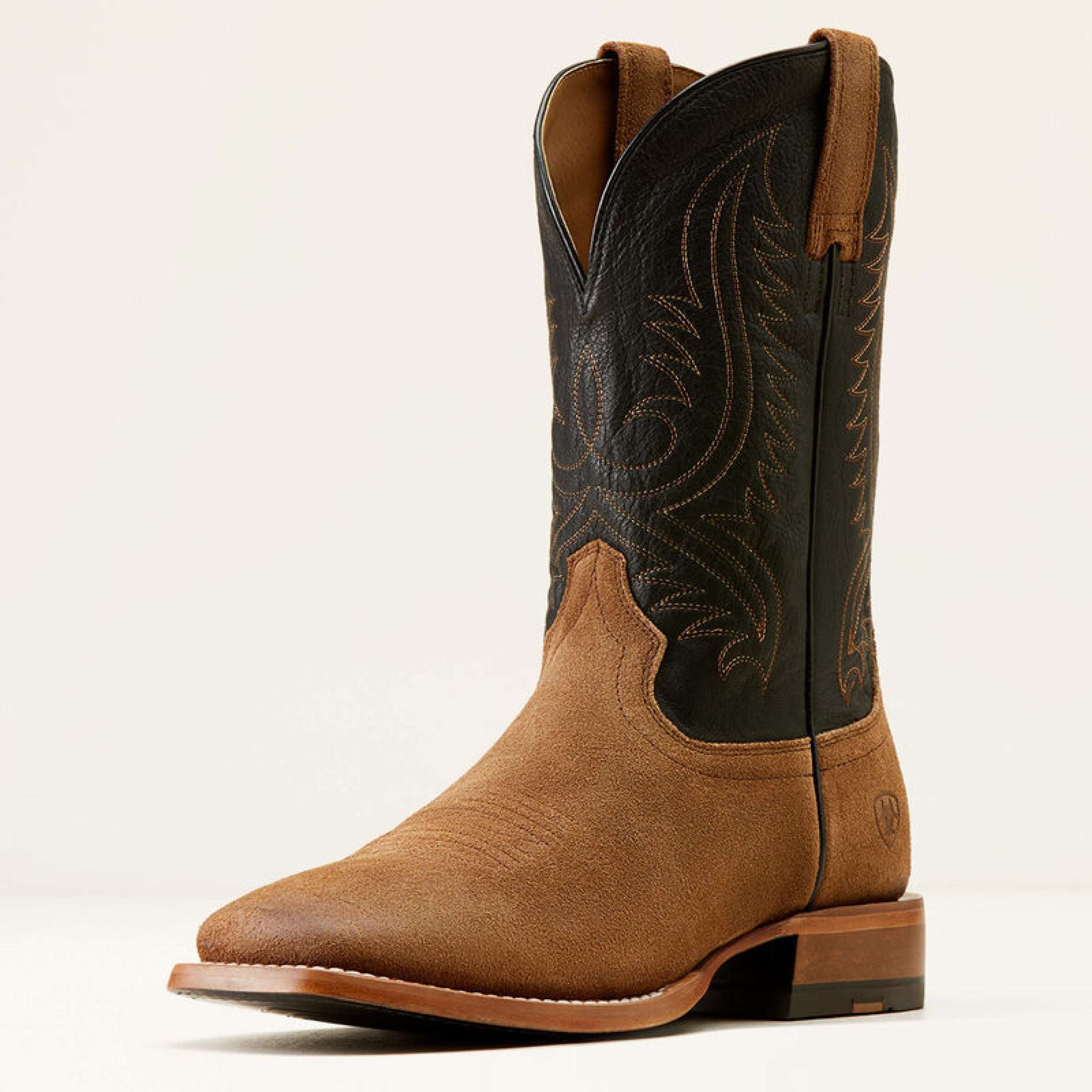 Mens Ariat Circuit Paxton Ranch Brown Suede Bayou Black 0897 Botas Hombres