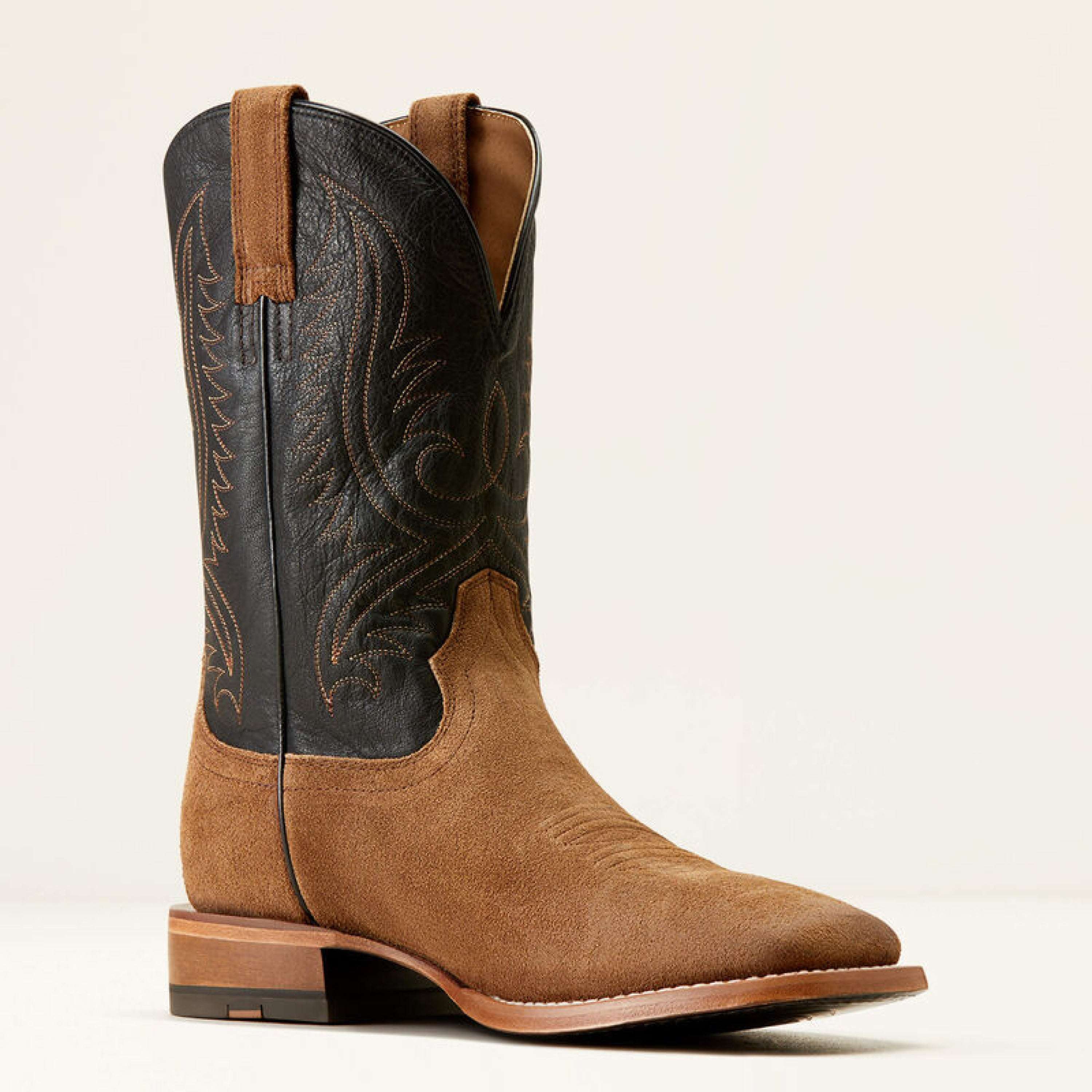 Mens Ariat Circuit Paxton Ranch Brown Suede Bayou Black 0897 Botas Hombres