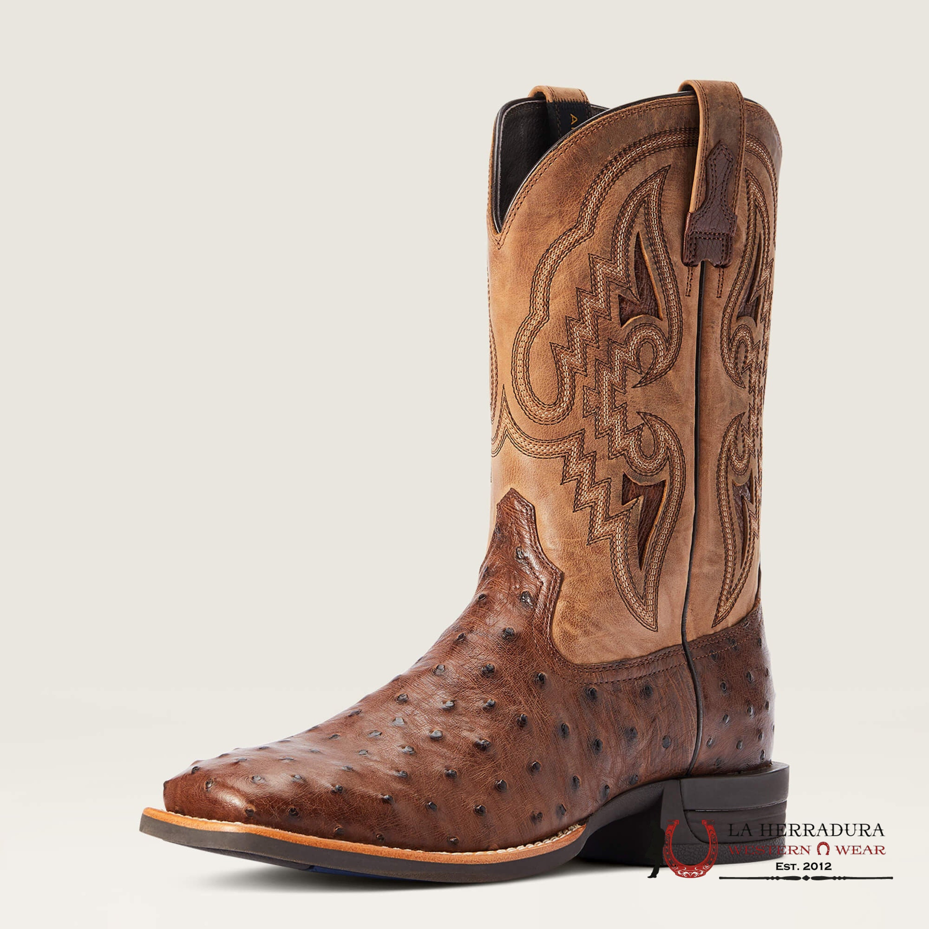 MENS ARIAT DAGGER DARK TABACO FULL QUIL OSTRICH TANNIN 10042475 BOTAS HOMBRES