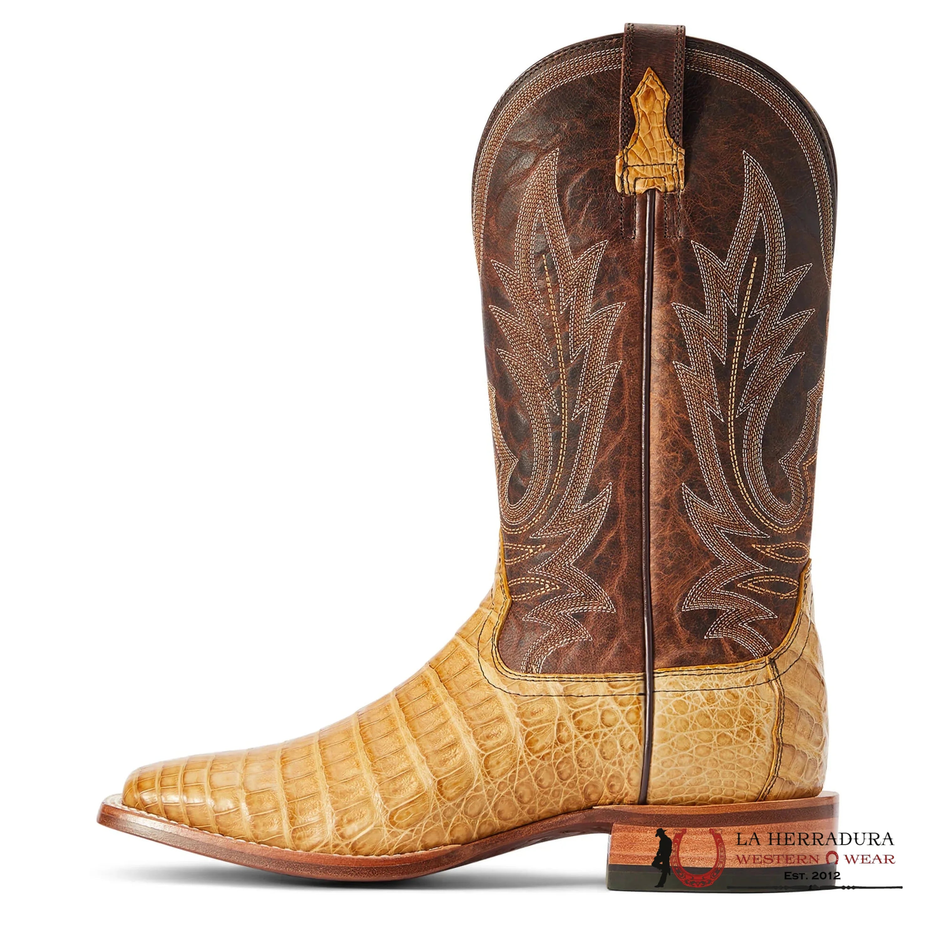MENS ARIAT GUNSLINGER HONEYCOMB DARK BROWN CAIMAN BELLY-10042476 BOTAS HOMBRES