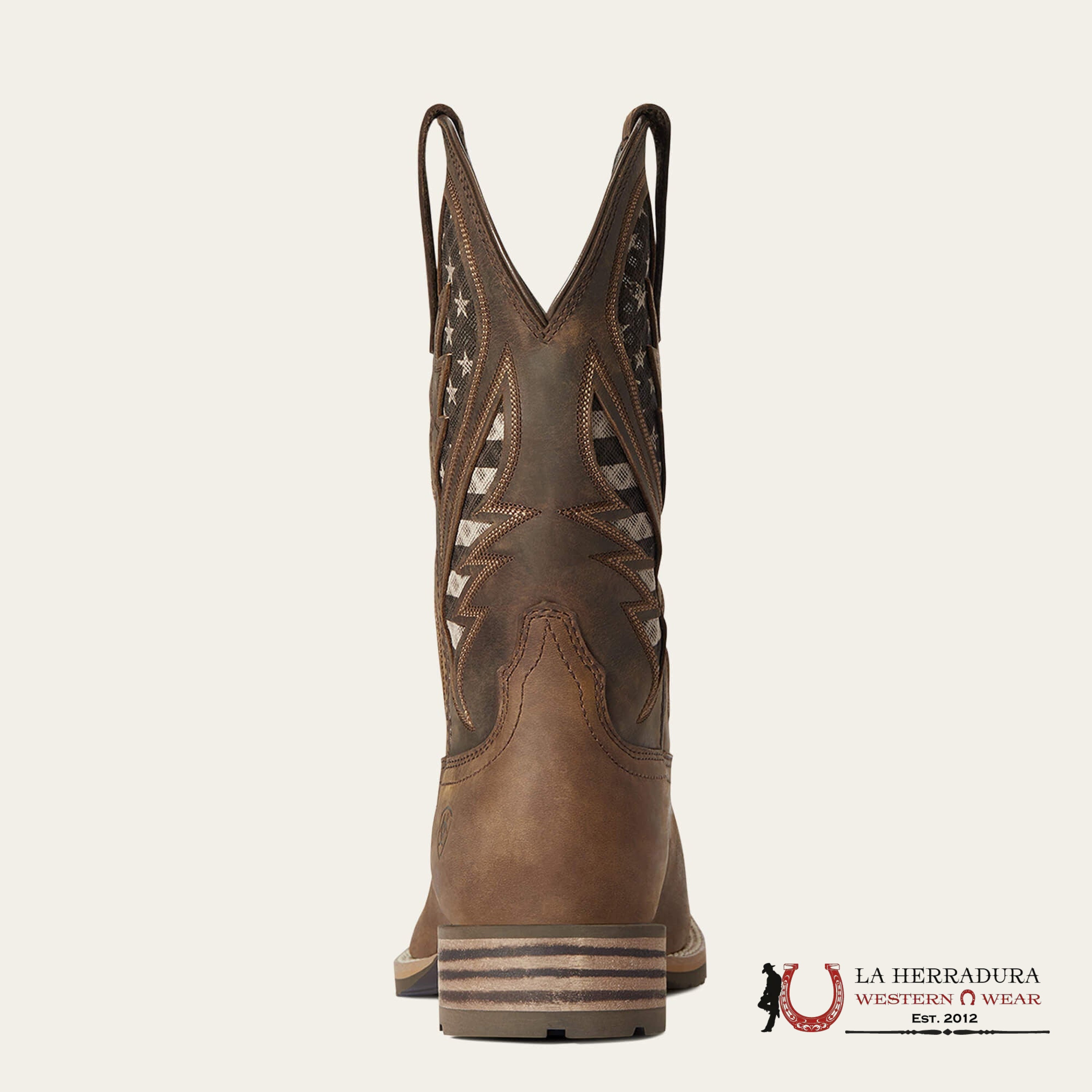 Mens Ariat Hybrid Distressed Brown/American Flag Botas Hombres