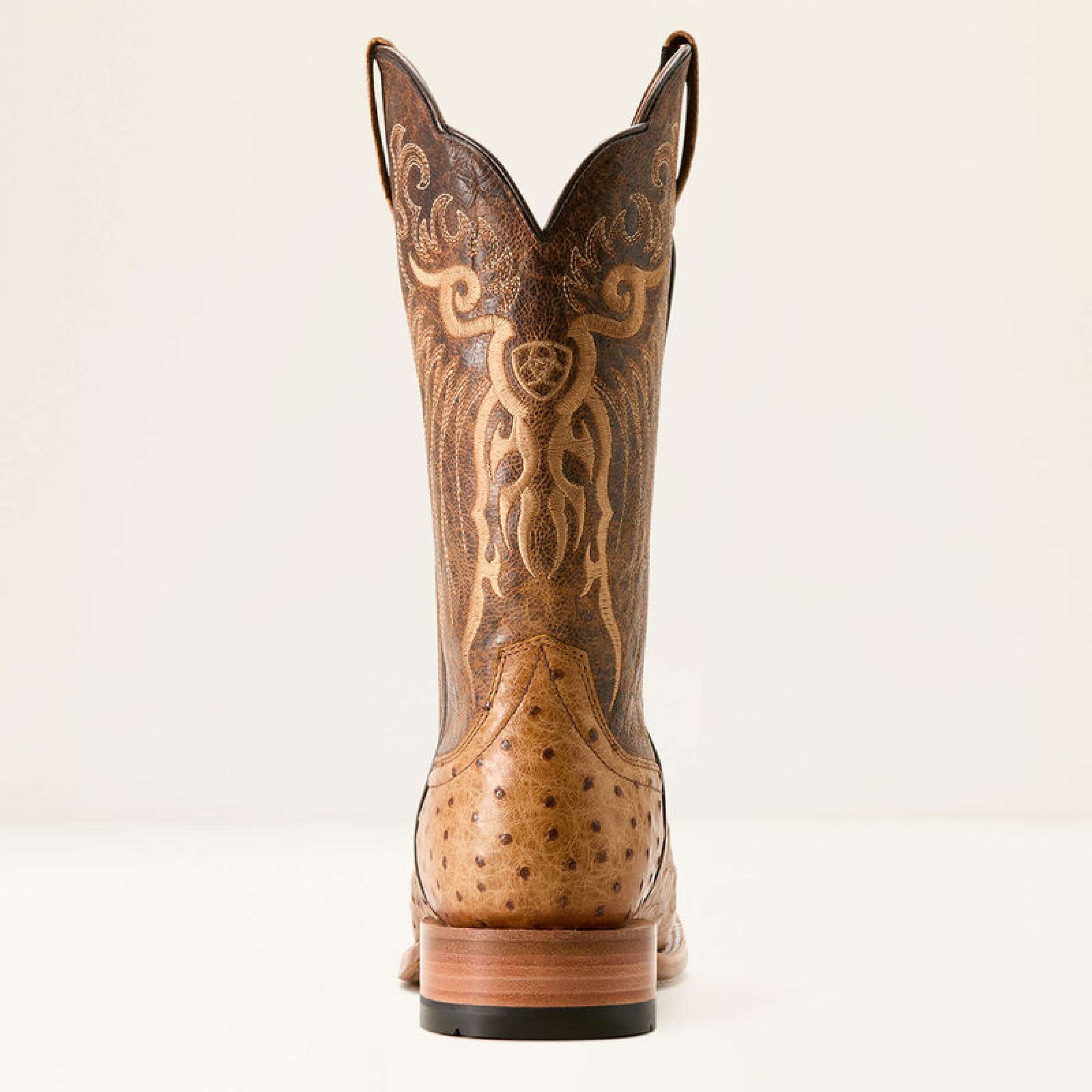 Mens Ariat Rio Honey Tan Full Exotic Ostrich Chestnut 3580 Botas Hombres