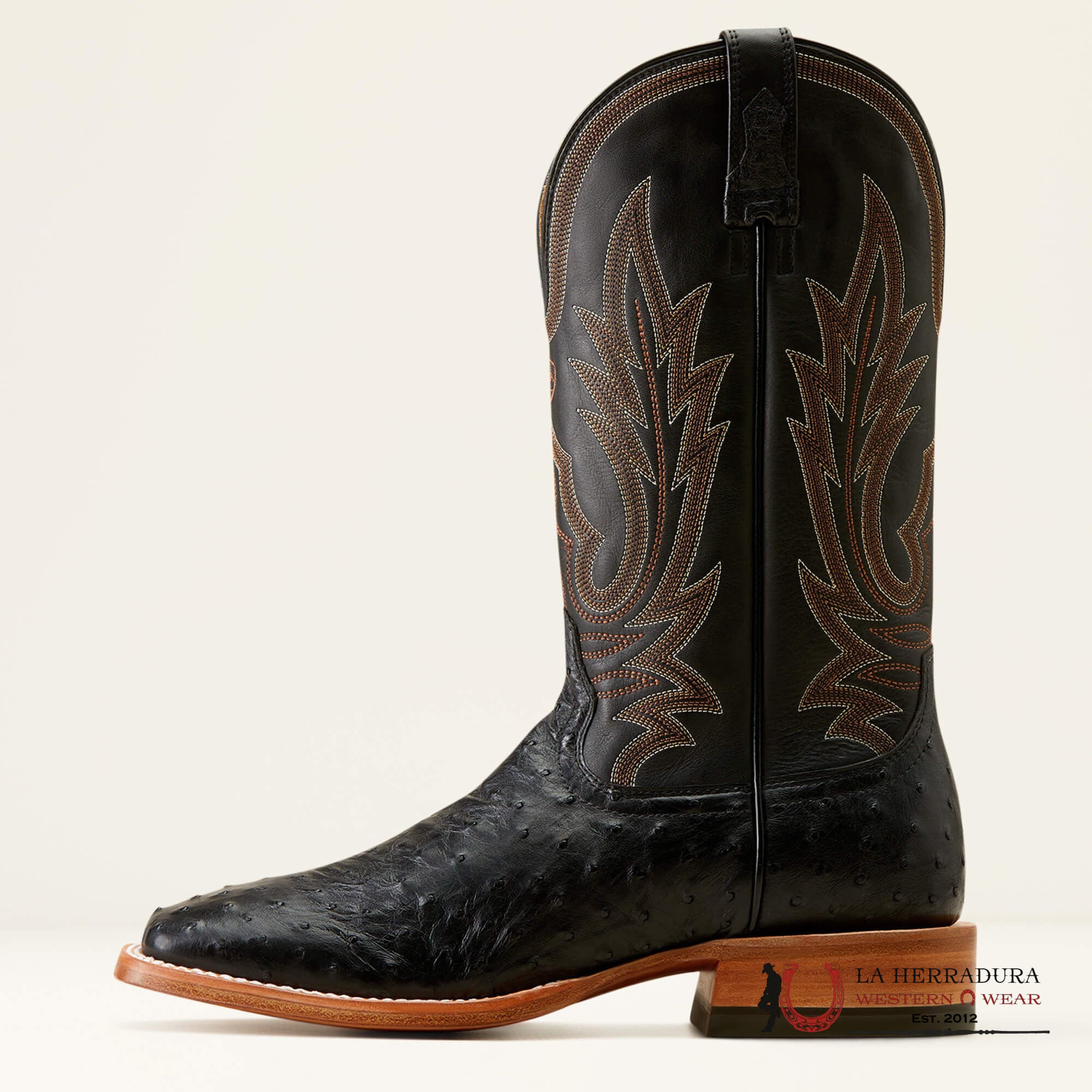 MENS ARIAT SHOWBOAT BLACK FULL QUILL OSTRICH 10047084 BOTAS HOMBRES