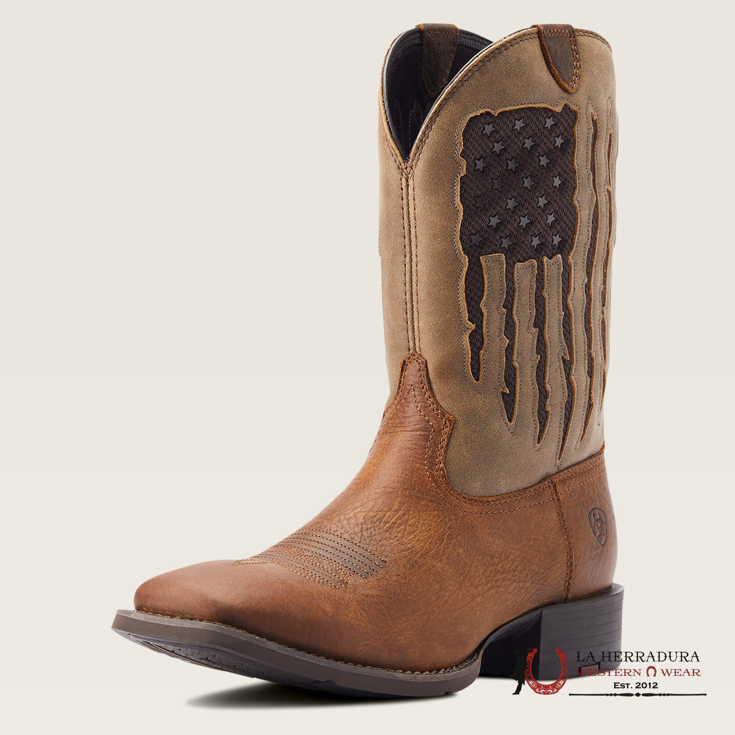 Mens Ariat Circuit Patriot Weathered Tan Botas Hombres